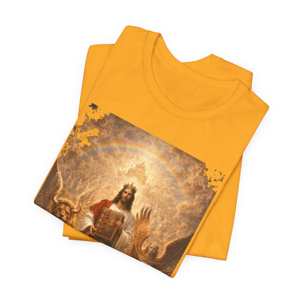 Jesus Christ The Lamb of God-Book of Judgment —  Religious T‑Shirt(Revelation 5:5-7)