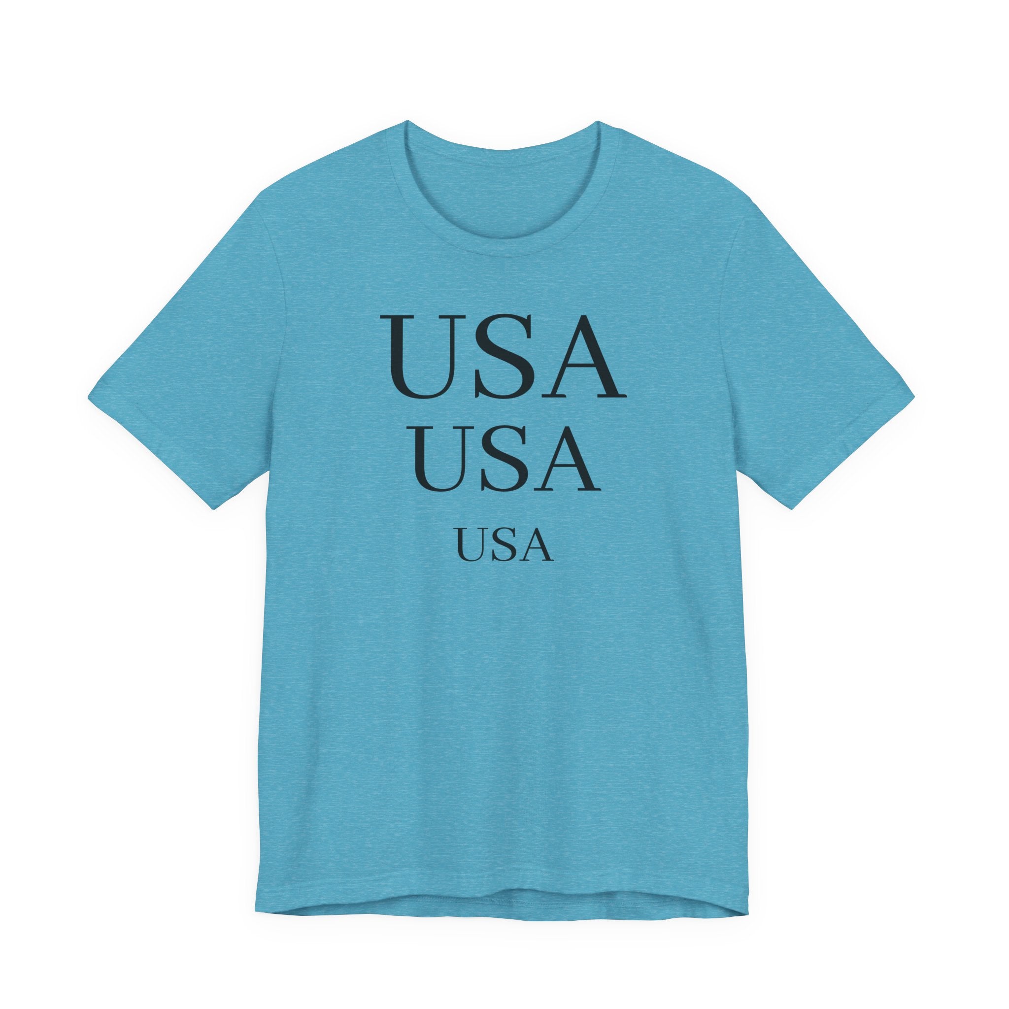 USA Minimalist Tee — Patriotic Text Graphic T-Shirt