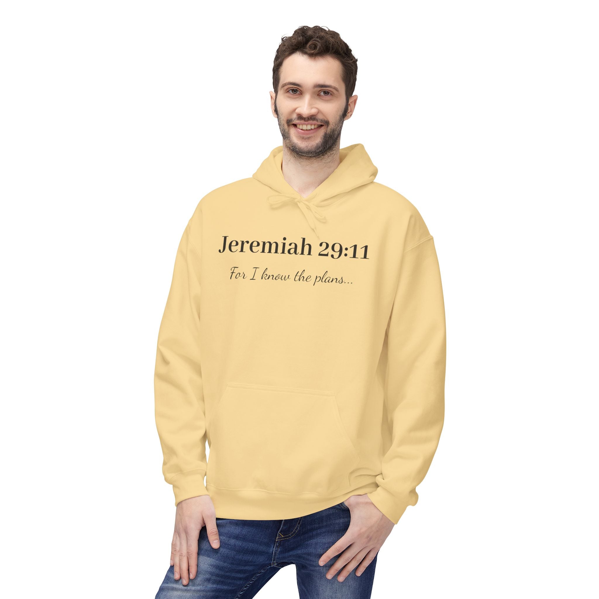 Jeremiah 29:11 Faith Hoodie — "For I know the plans" Inspirational Christian Pullover