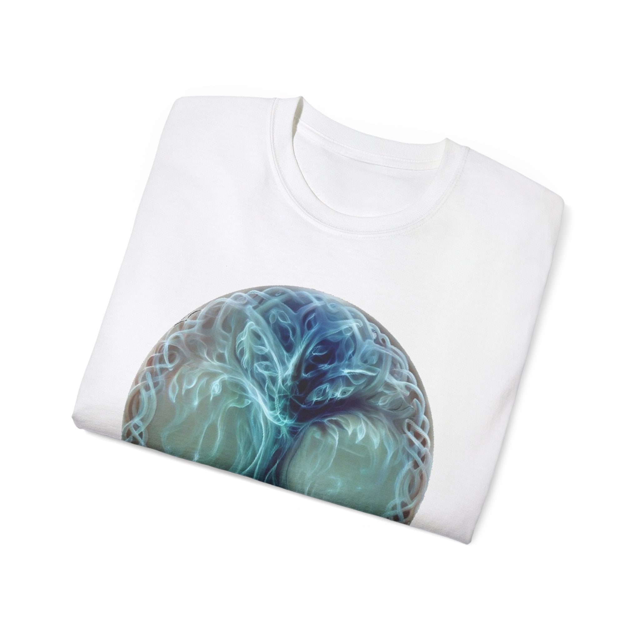 Tree of Life Cotton T-Shirt — Mystical Blue Celtic Circle Design