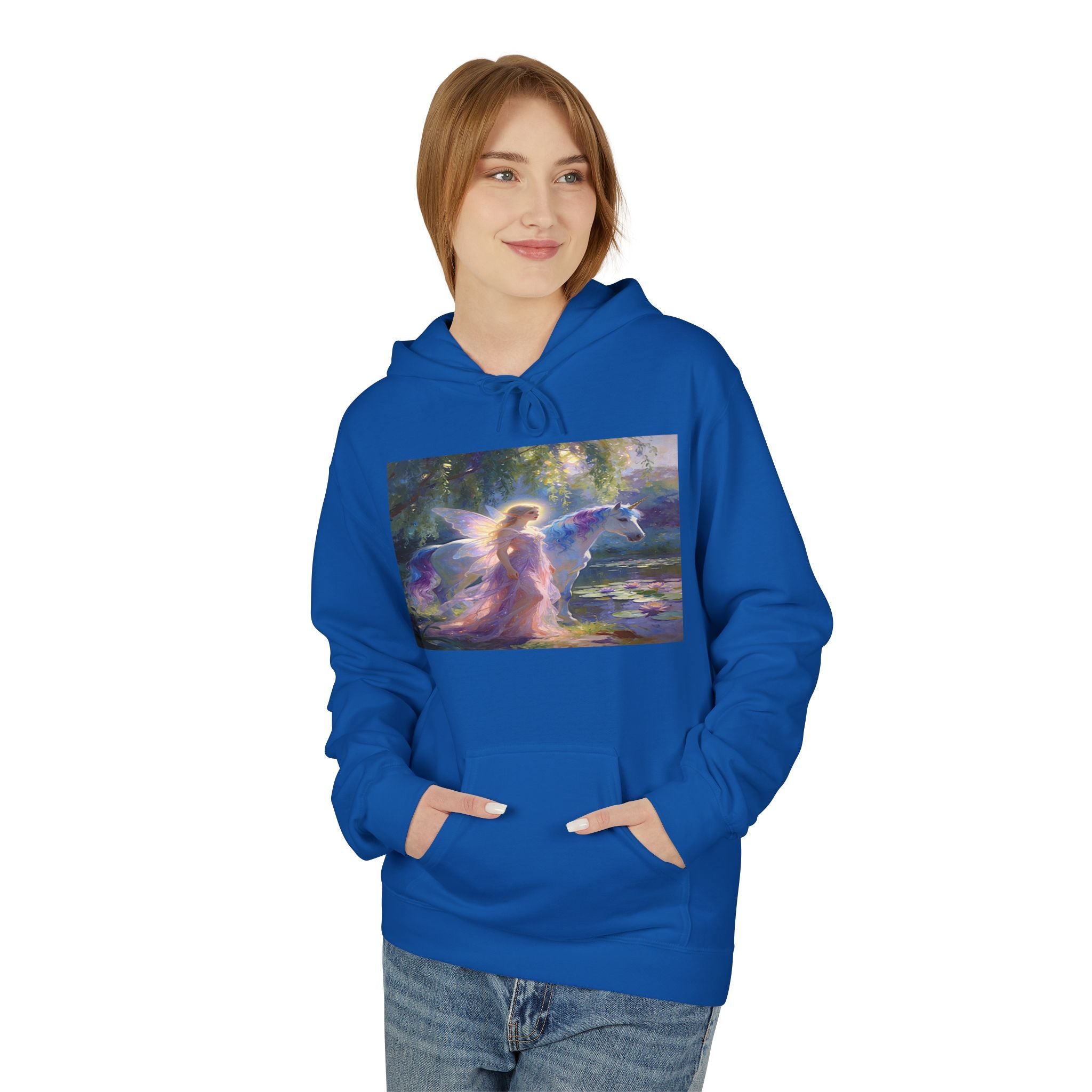 Mystic Waterfall Hoodie — Ethereal Nature Graphic Pullover