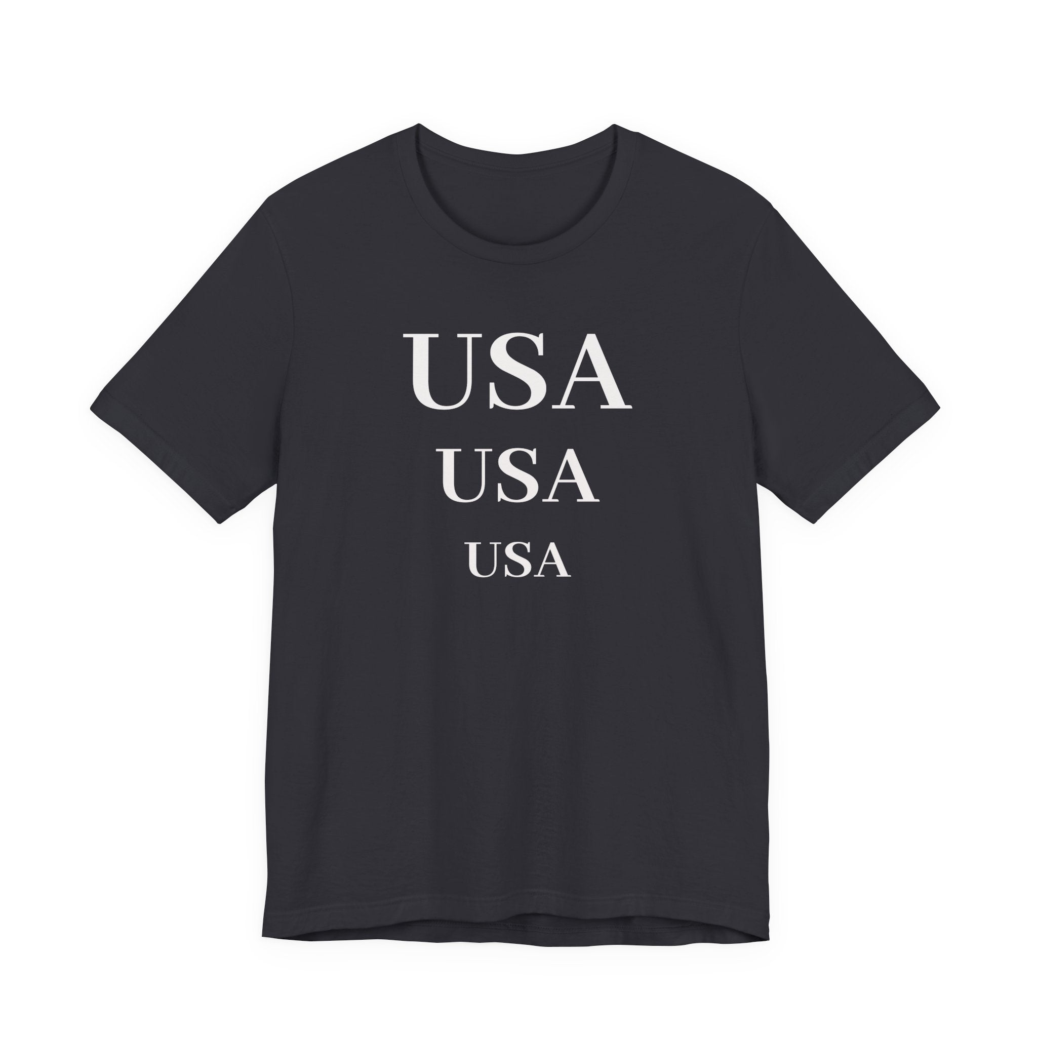 USA Repeat Text T‑Shirt — Patriotic Graphic Tee for 4th of July