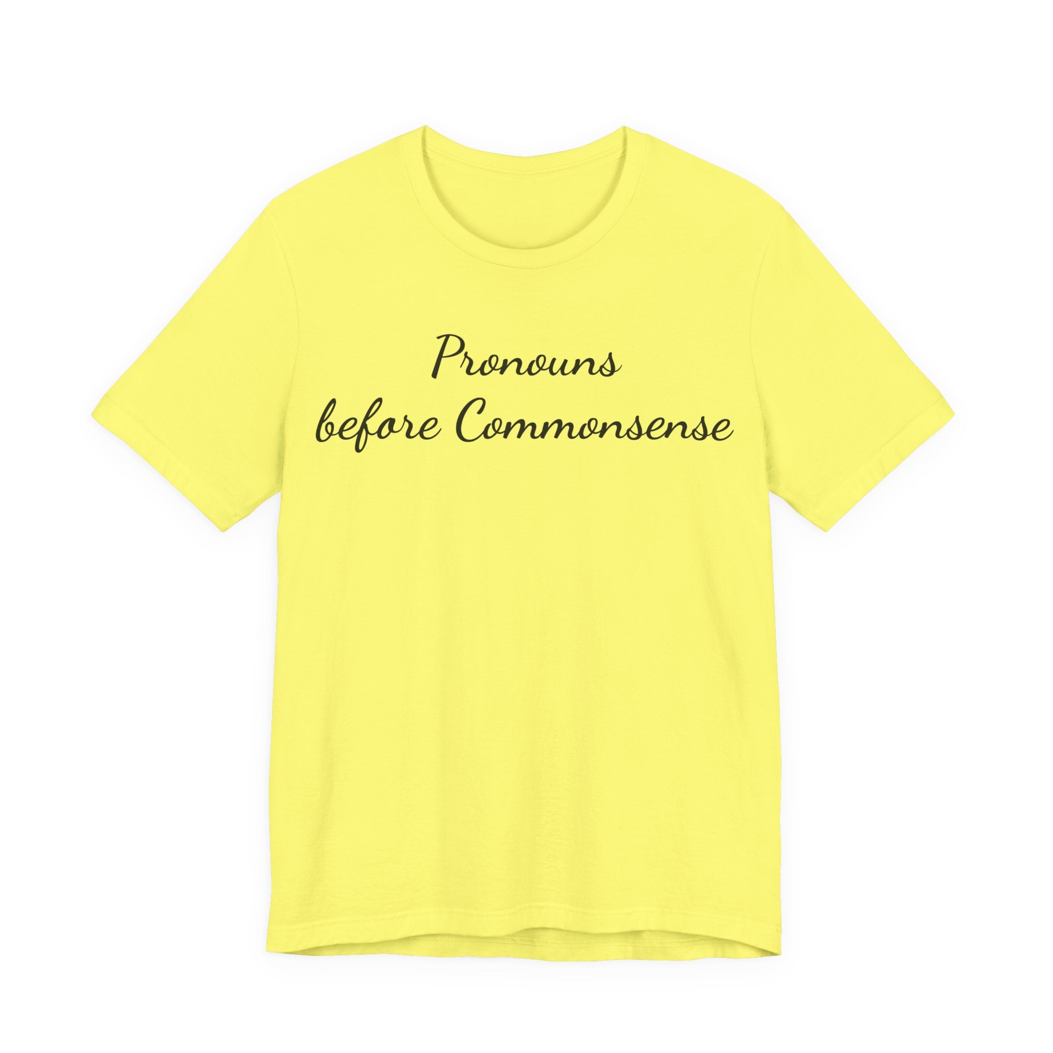 Pronouns Before Commonsense T-Shirt — Feminist LGBTQ+ Pride Tee