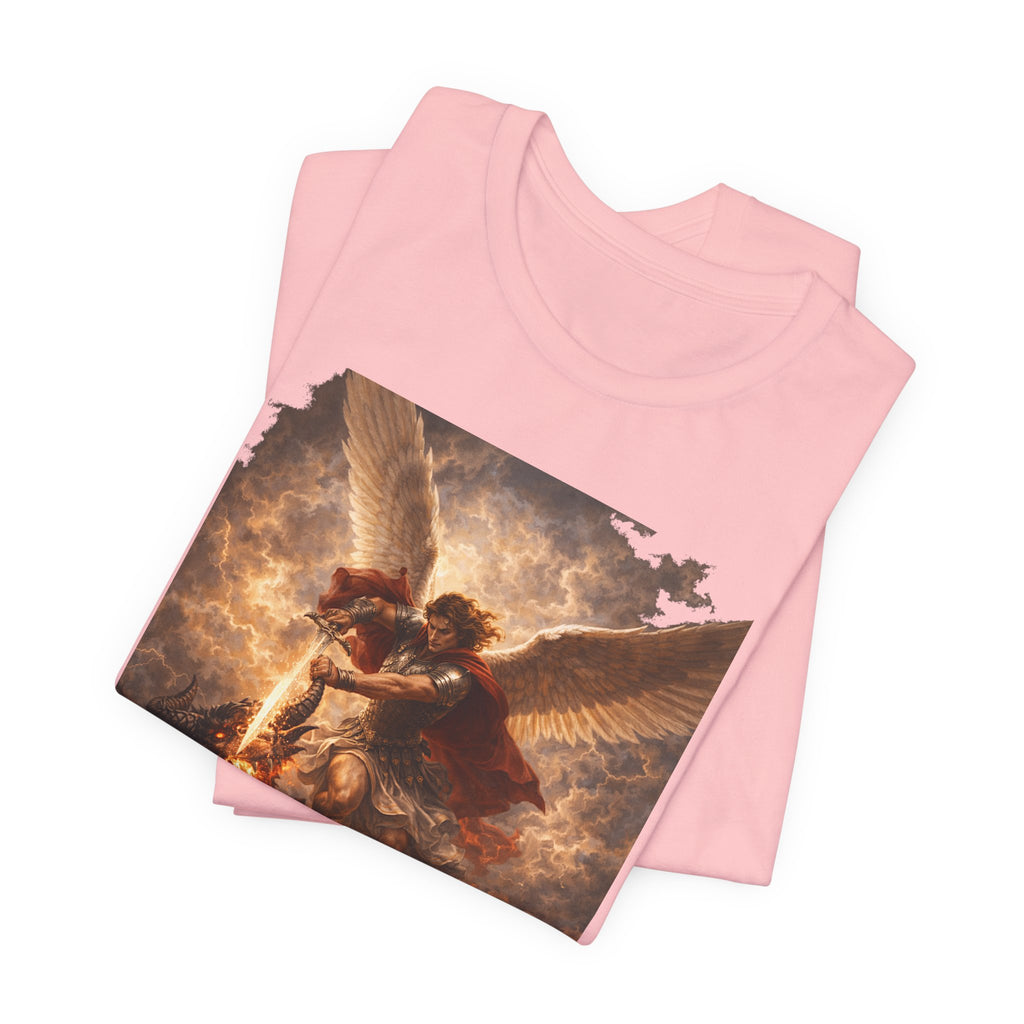 Michael and his angels fought against the dragon Revelation 12:7 Tee — Spiritual Battle Winged Art T-Shirt