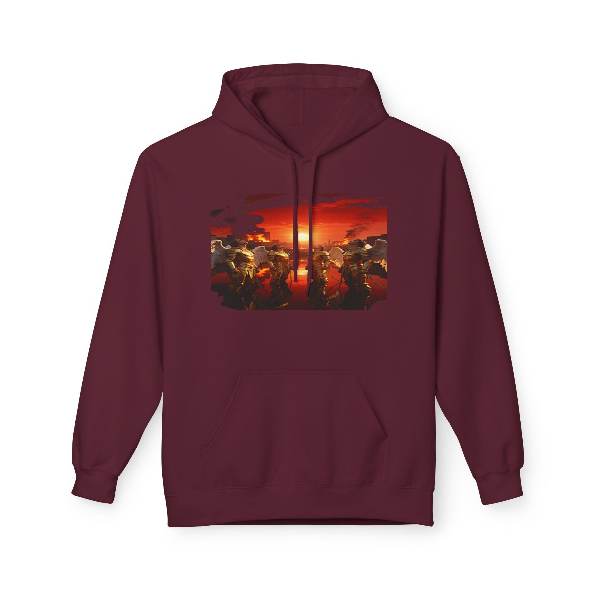 Revelation 7:1 End of times-Four angels standing on the four corners of the earth as seen from heaven-Art Graphic Pullover