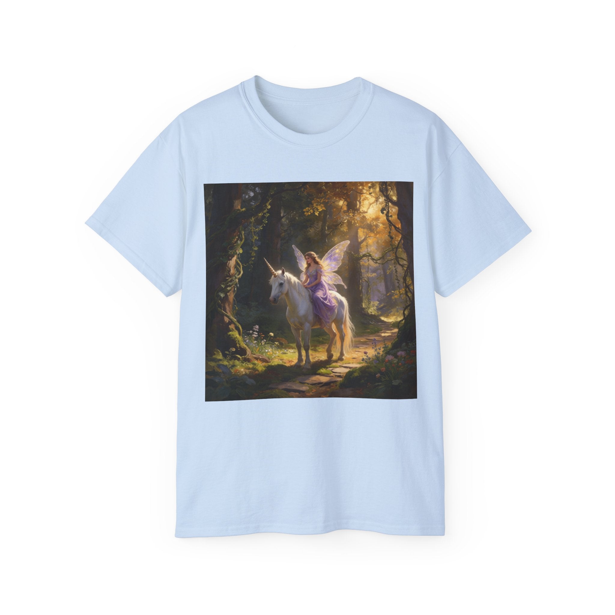 Magical Fairy/Unicorn Forest CottonTee — Fantasy Unicorn Shirt for Kids & Adults