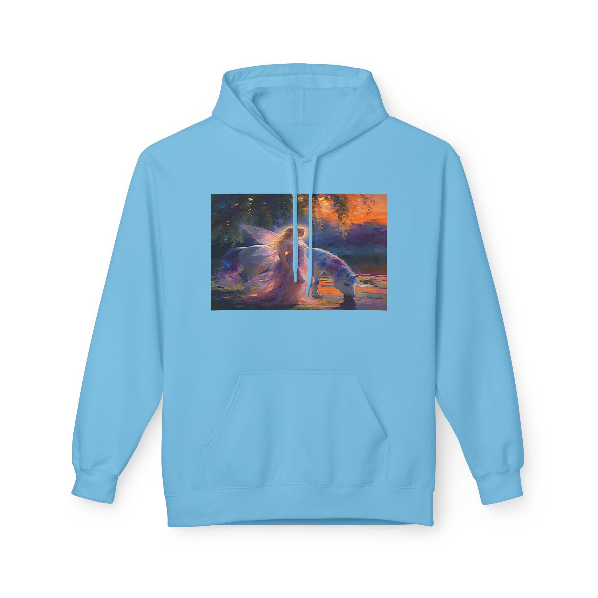 Unicorn Fairy Cotton Hoodie — Cosmic Cat Art Pullover