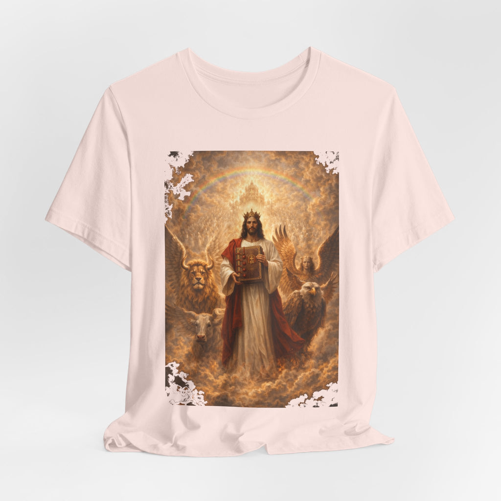 Jesus Christ The Lamb of God-Book of Judgment —  Religious T‑Shirt(Revelation 5:5-7)