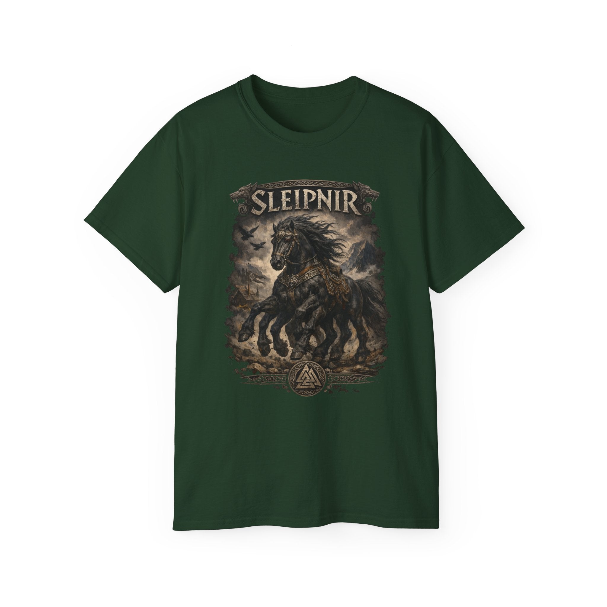 Sleipnir Norse Mythology Cotton T-Shirt —Odin’s Eight-Legged Horse