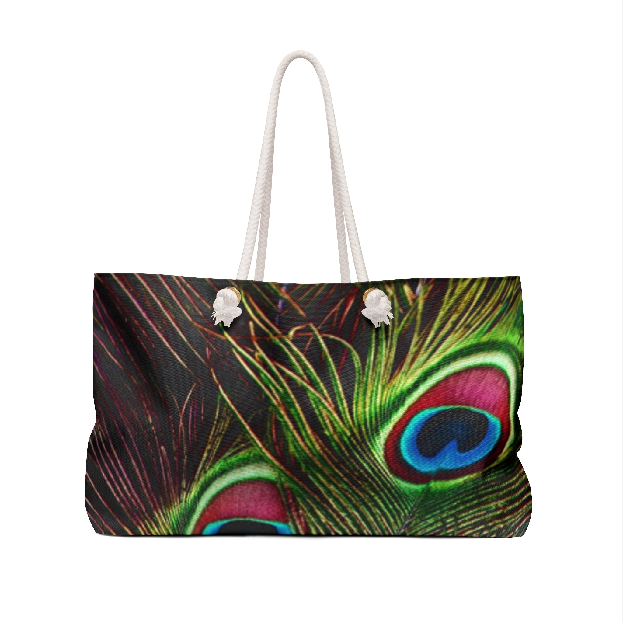 Peacock Feather Weekender Bag – Bold Tropical Travel Tote