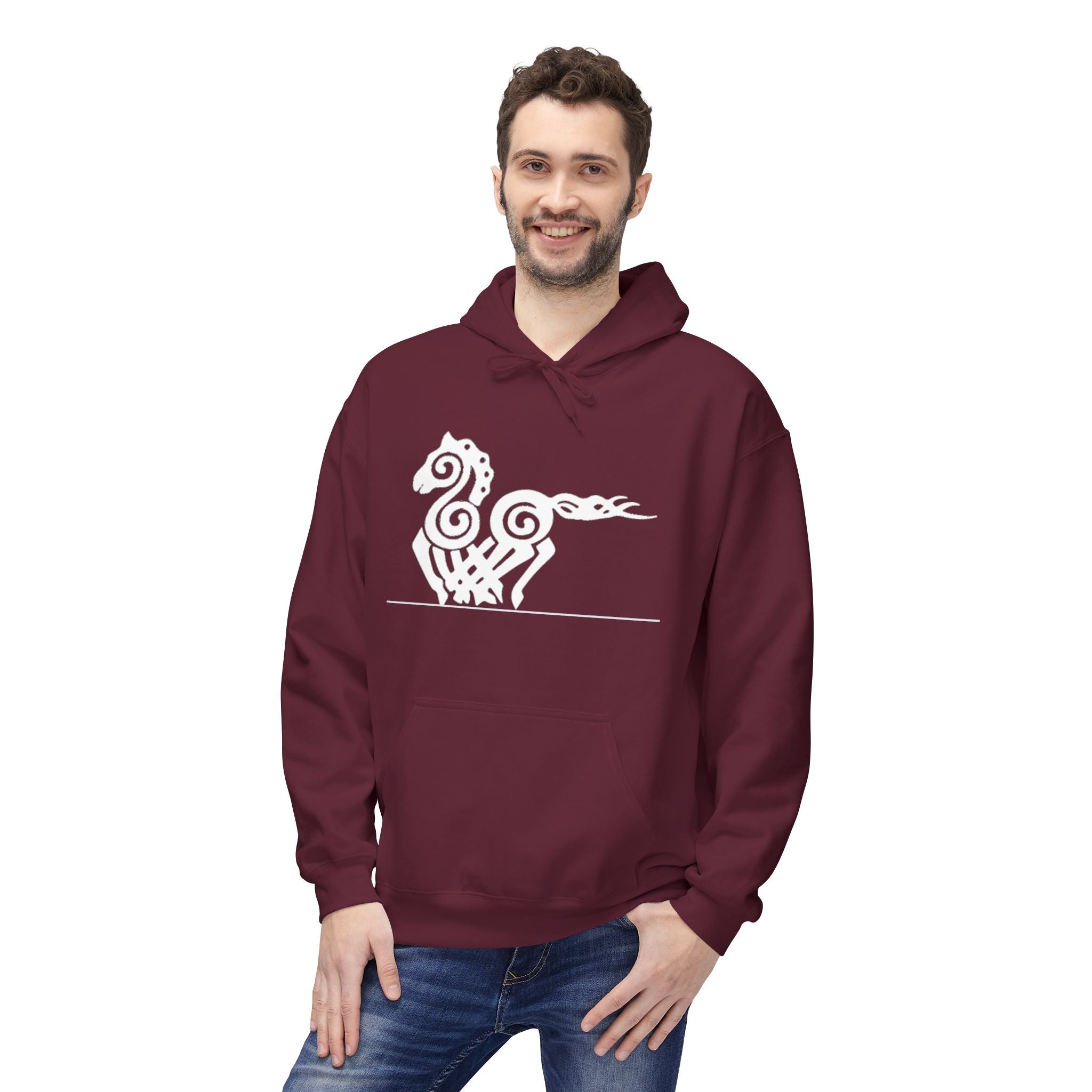 Viking  Hoodie — Nordic Myth Sea Creature Pullover