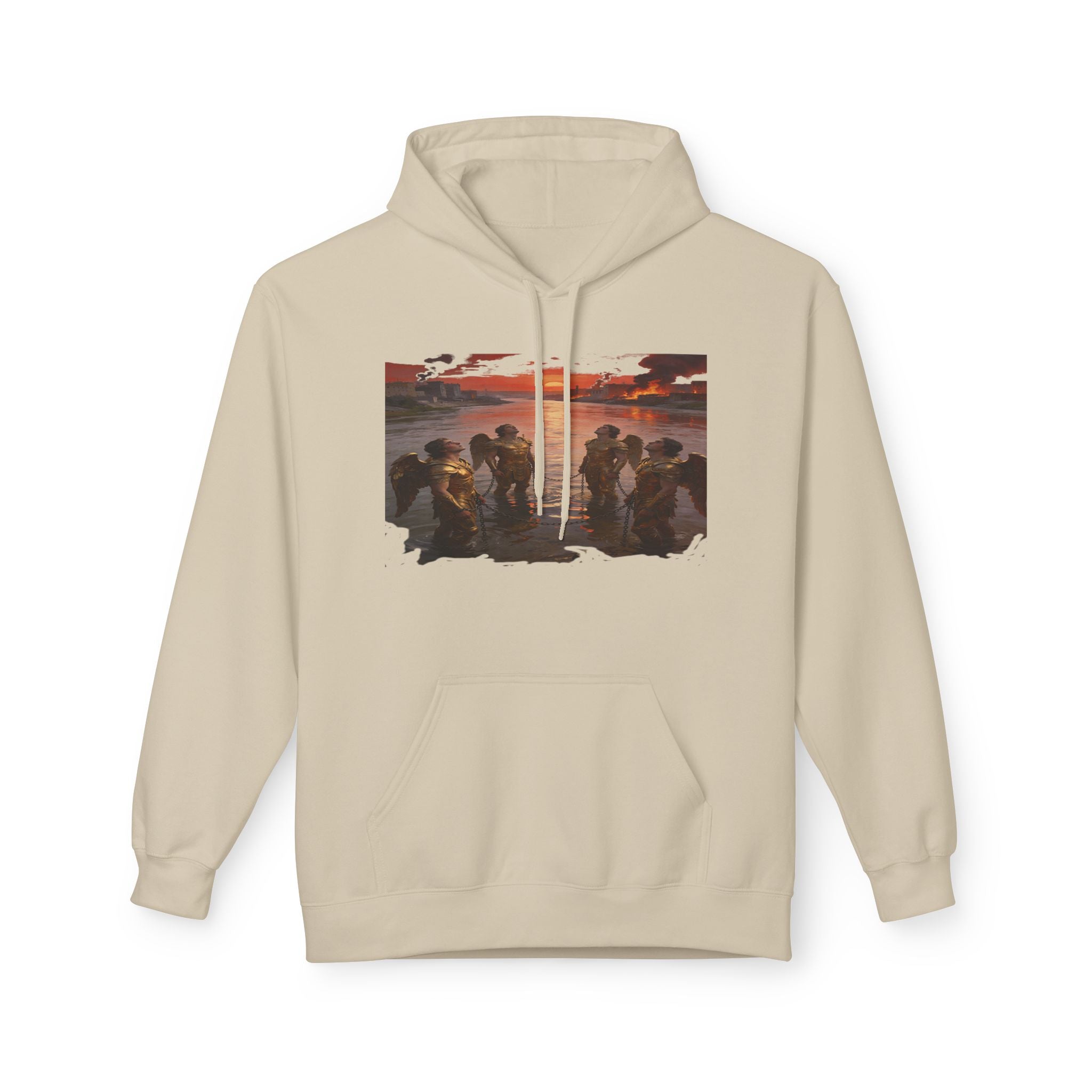 Revelation 9 reveals four fallen angels bound in the Euphrates River- Hoodie — Graphic