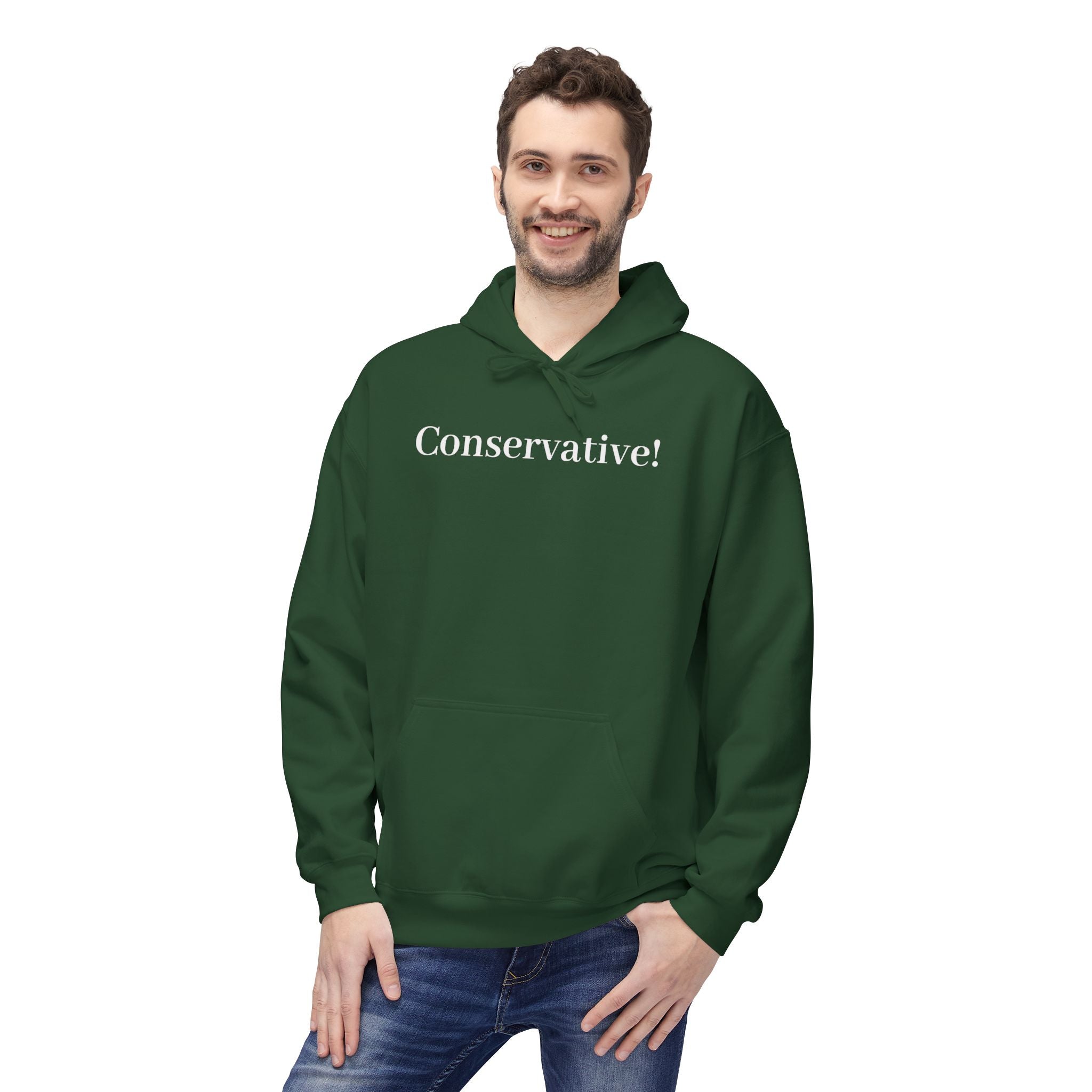 Conservative! Hoodie — Minimalist Political Pullover for Conservatives