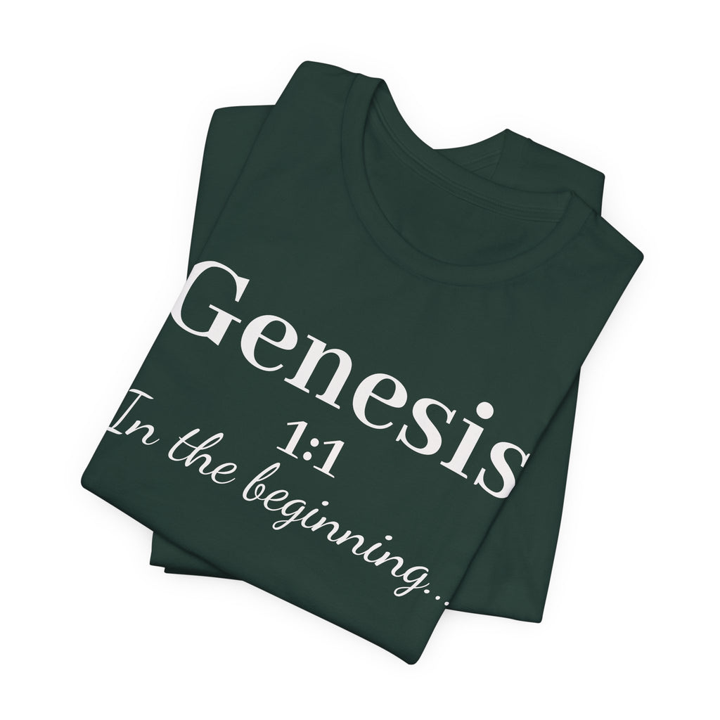 Biblical Genesis 1:1 T‑Shirt – "In the beginning..." Christian Scripture Tee