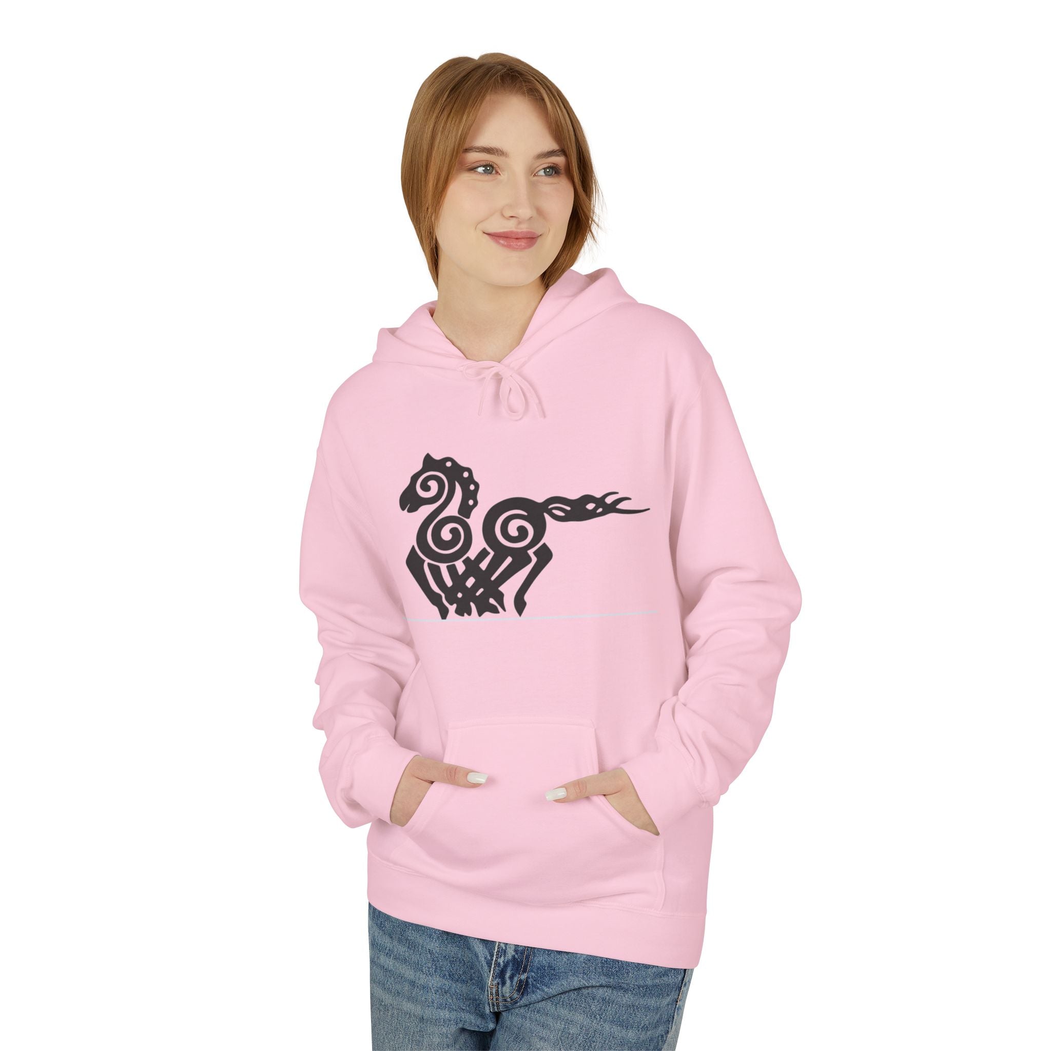 Viking Horse Tribal Hoodie — Nordic Norse Rune Stallion Design