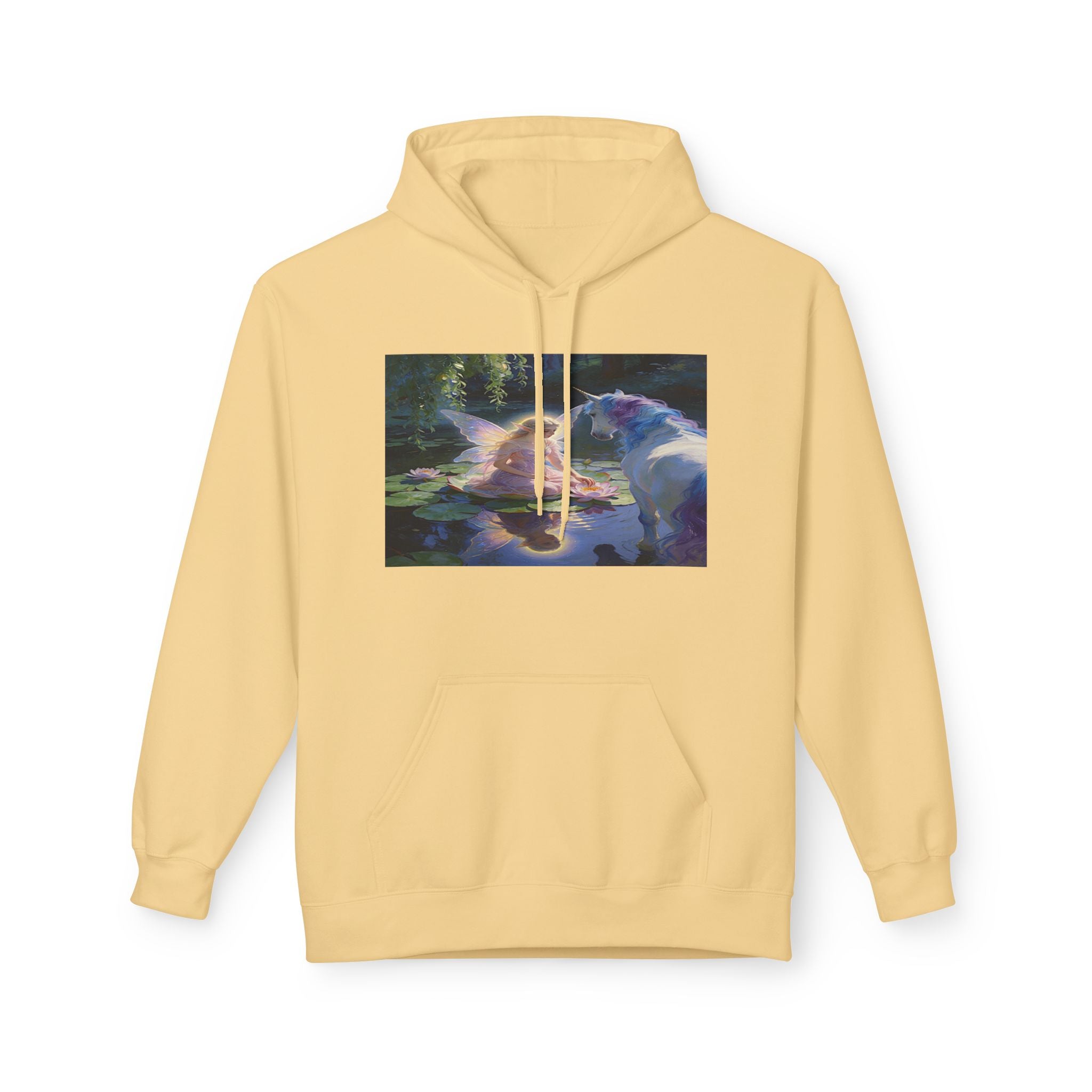 Unicorn and Fairy Cotton Hoodie — Abstract Galaxy Flower Print Pullover