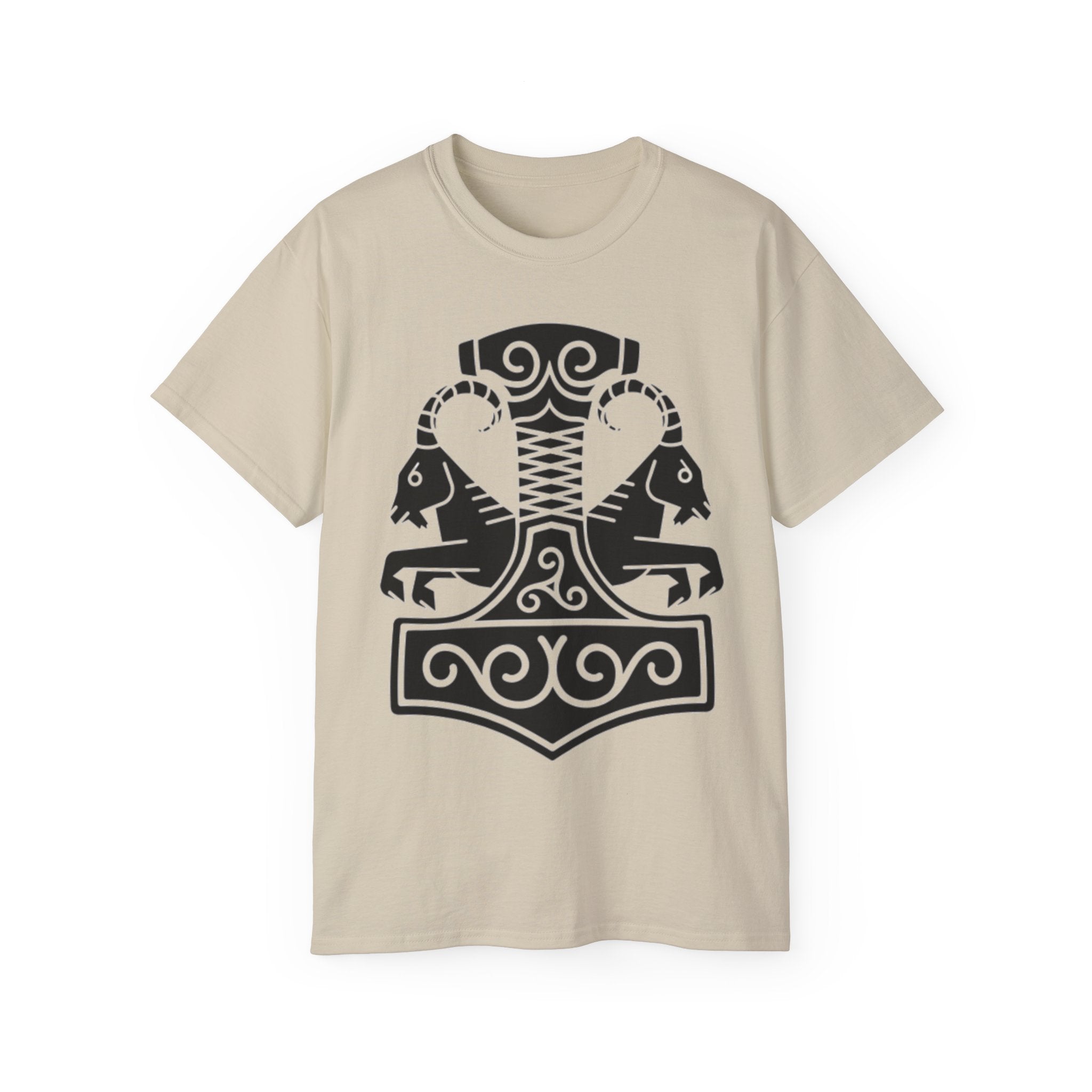 The Goat – Heidrun, The Source of Strength Cotton T-Shirt — Norse Viking Horse Motif Tee