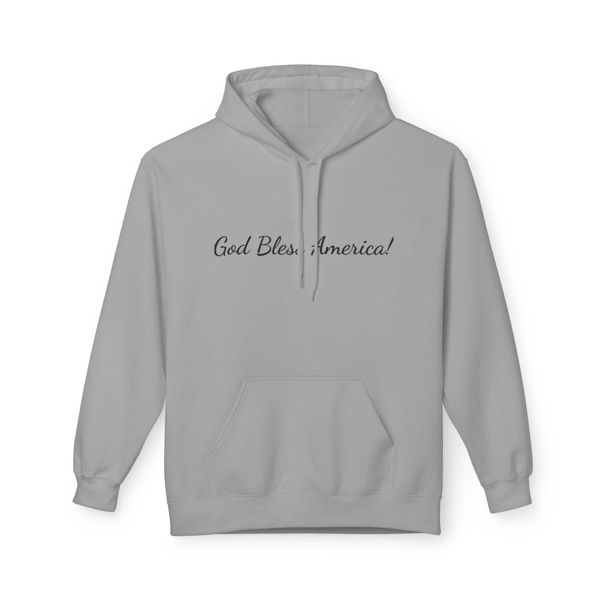 God Bless America! Script Hoodie — Patriotic Lightweight Fleece Hoodie