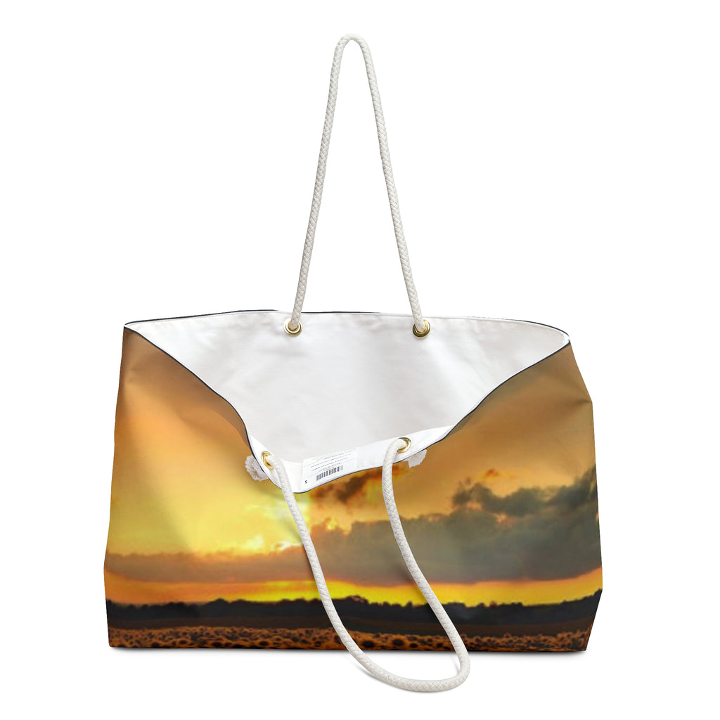 Sunset & Sunflower Weekender Bag — Large Beach Travel Tote