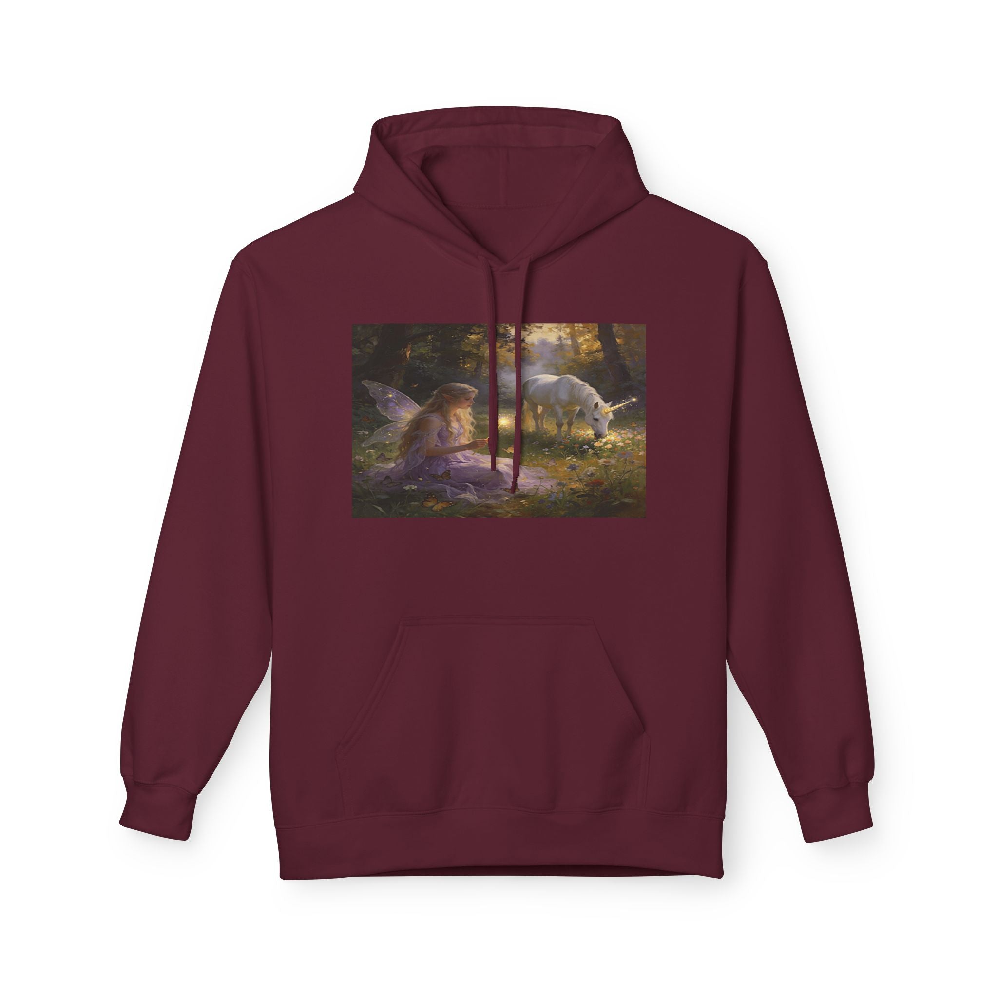 Mystical Unicorn Forest Hoodie — Ethereal Fantasy Art Pullover