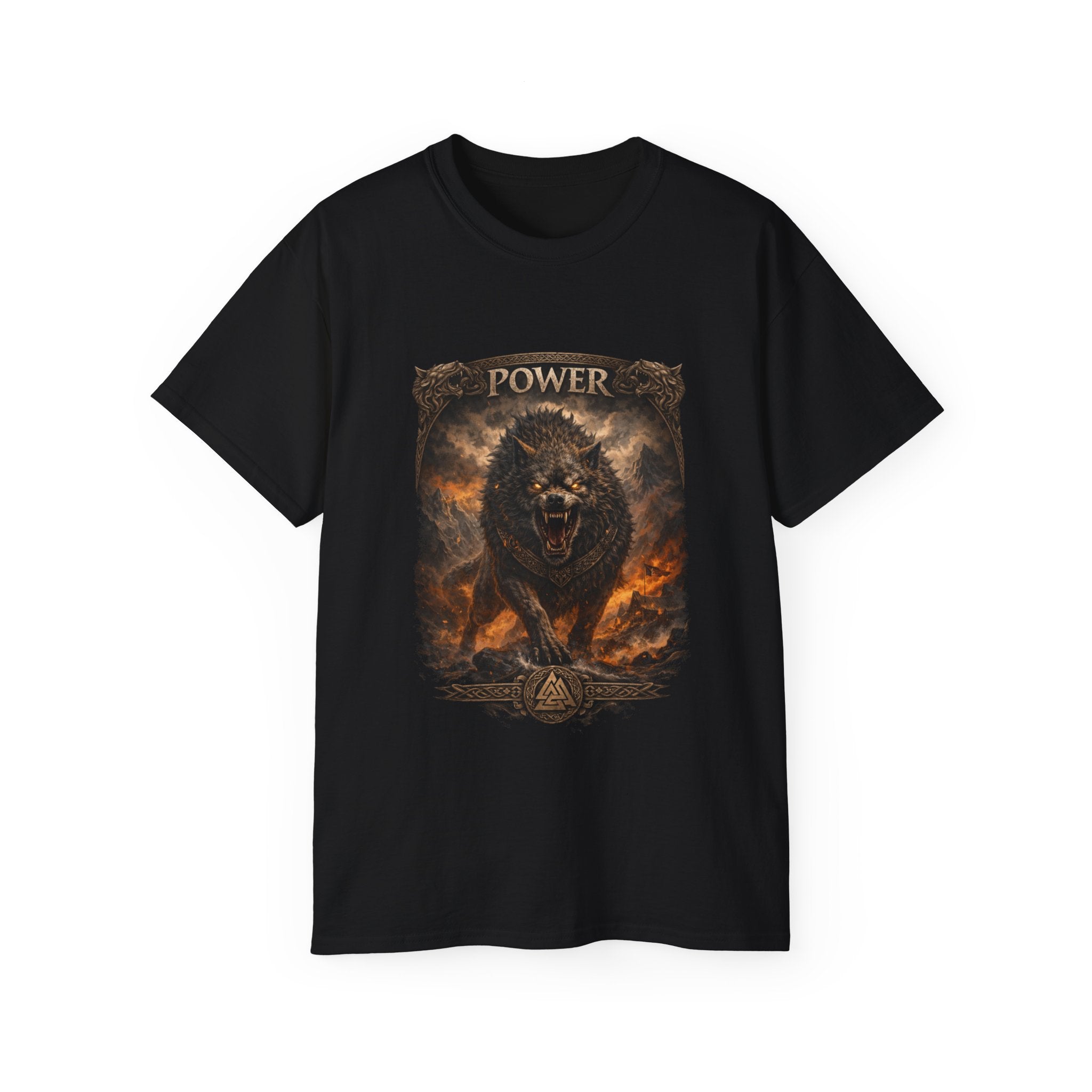 Fenrir, monstrous wolf of Norse mythology. Cottom T shirt