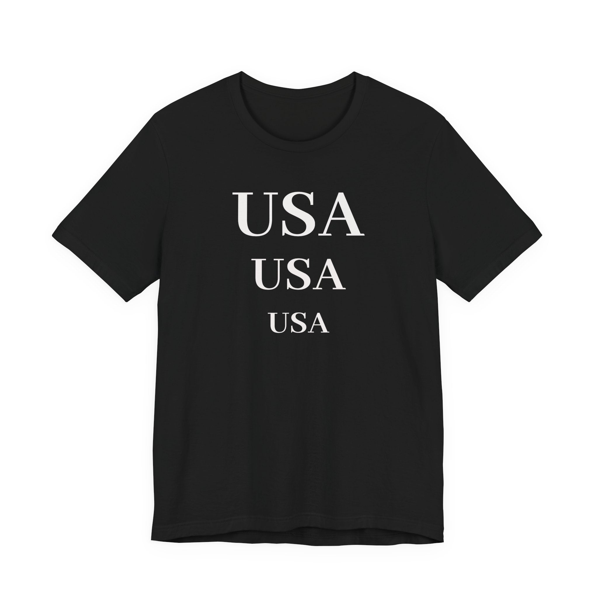 USA Repeat Text T‑Shirt — Patriotic Graphic Tee for 4th of July