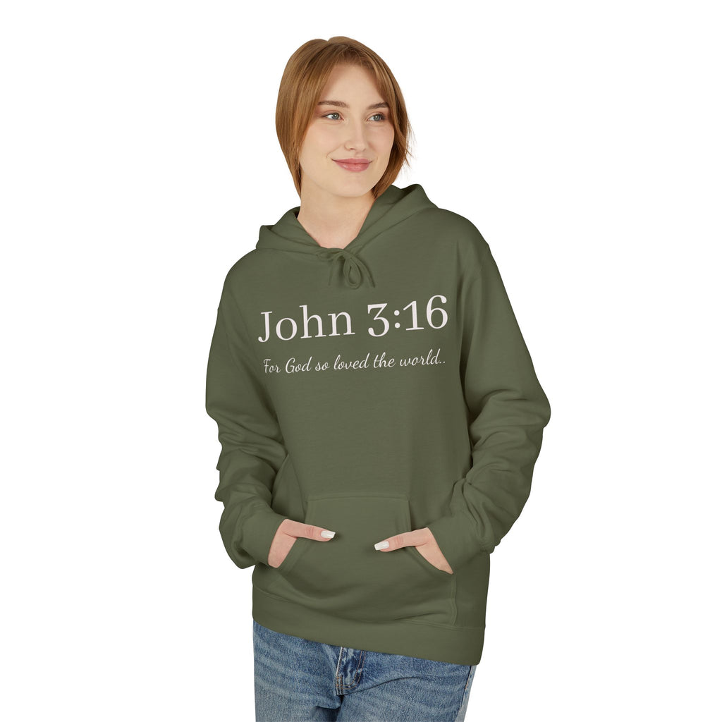 John 3:16 Hoodie – Christian Verse Fleece Pullover