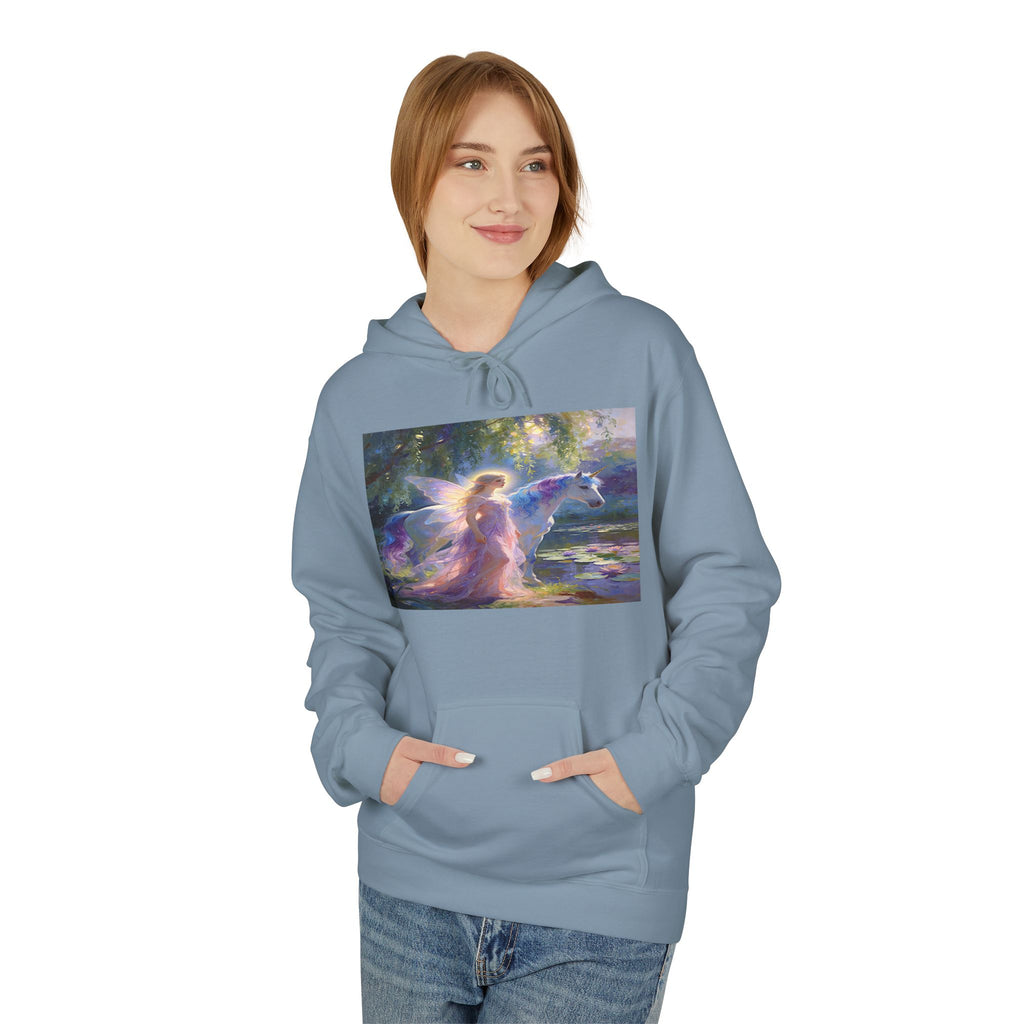 Mystic Waterfall Hoodie — Ethereal Nature Graphic Pullover