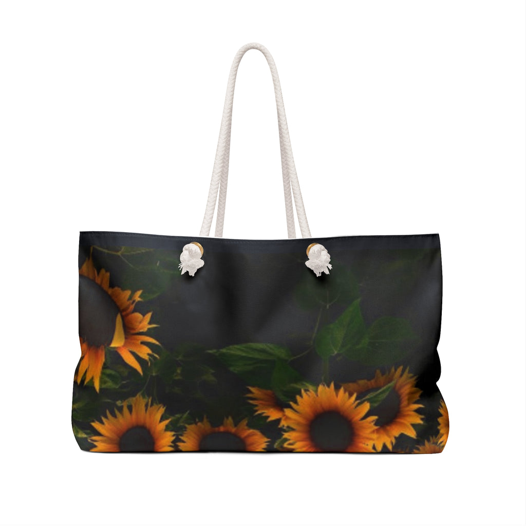 Sunset & Sunflower Weekender Bag — Large Beach Travel Tote