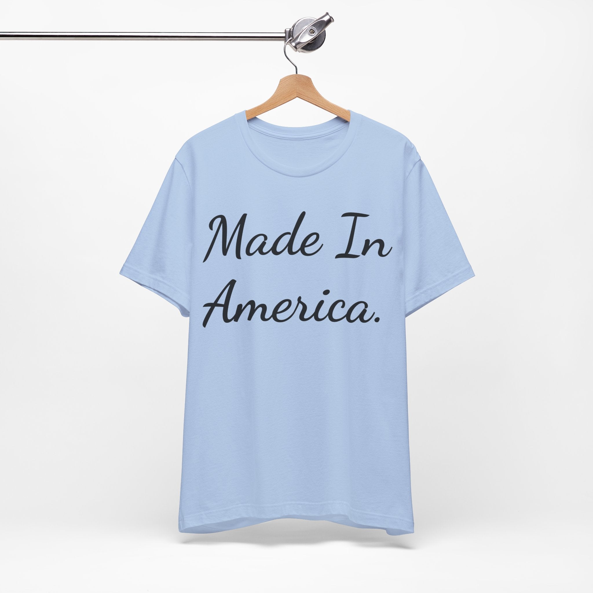Made In America T-Shirt — Patriotic Script Tee for 4th of July & Everyday Wear