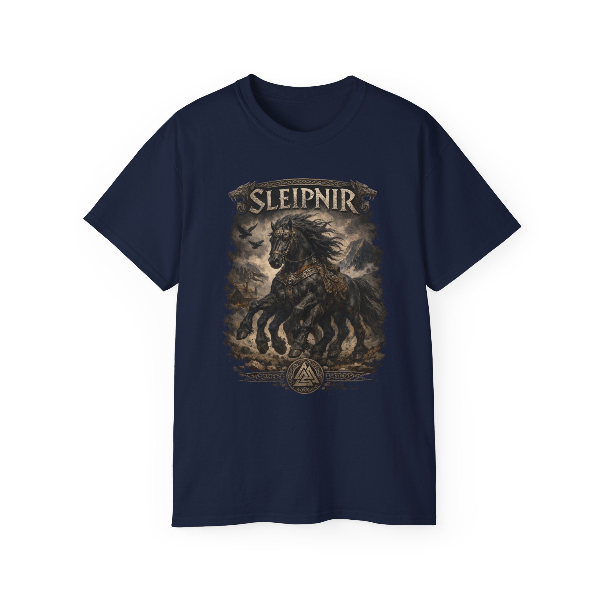 Sleipnir Norse Mythology Cotton T-Shirt —Odin’s Eight-Legged Horse
