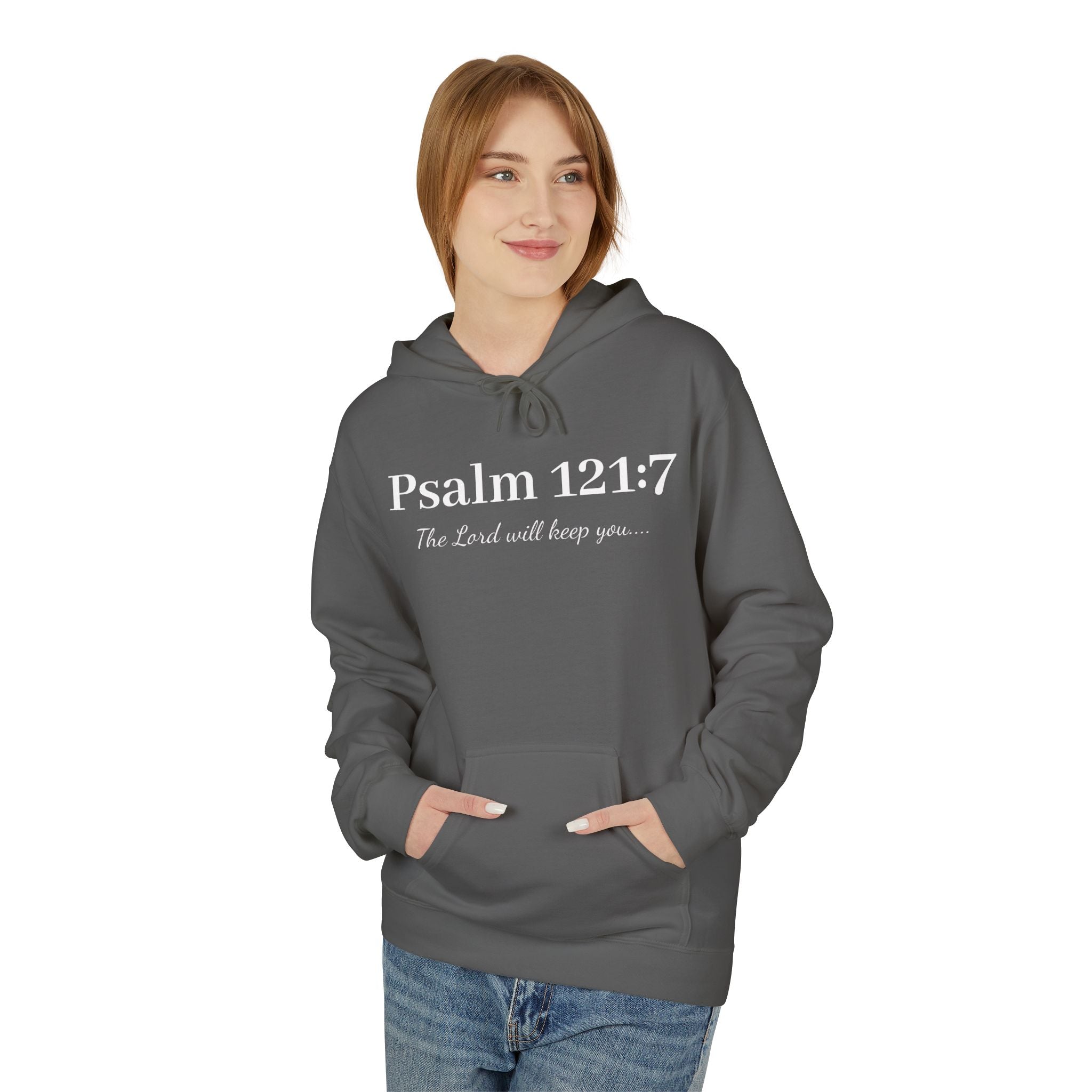 Psalm 121:7-8 The Lord will keep you from all harmHoodie — Midweight Unisex Pullover