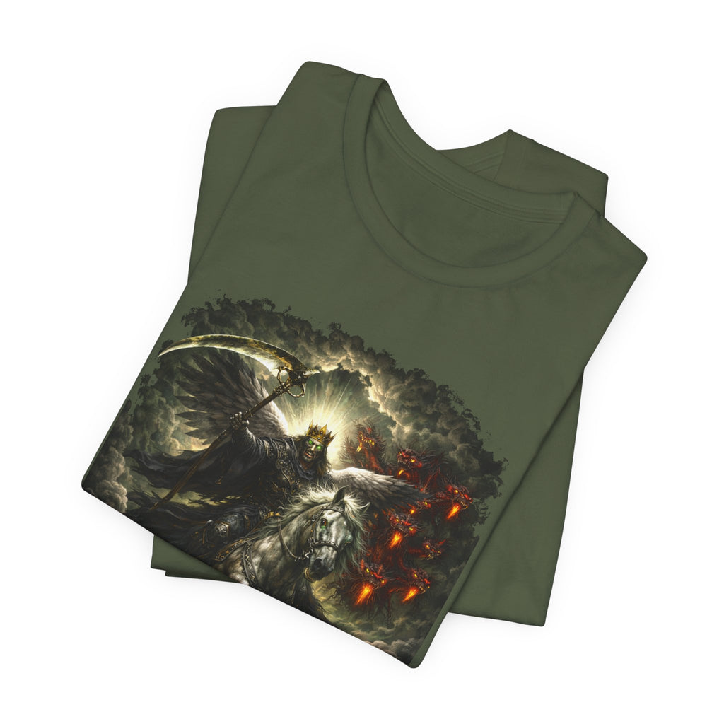 The black horse from Revelation 6:5-6 Angle of Death- Graphic Tee