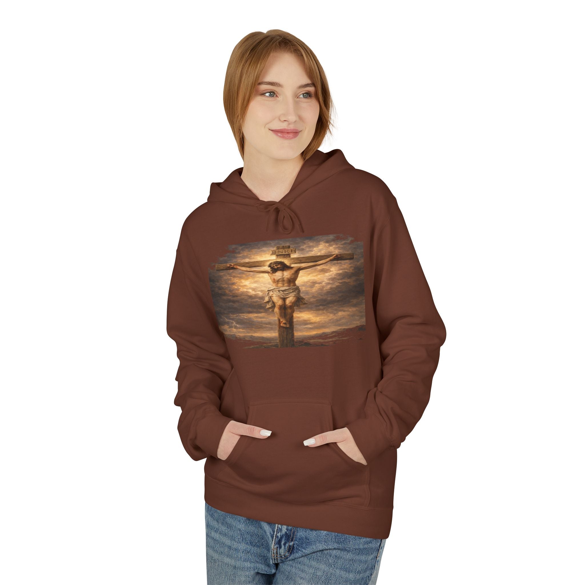 Jesus Christ on the Cross -Hoodie — Christian Faith Inspirational Pullover