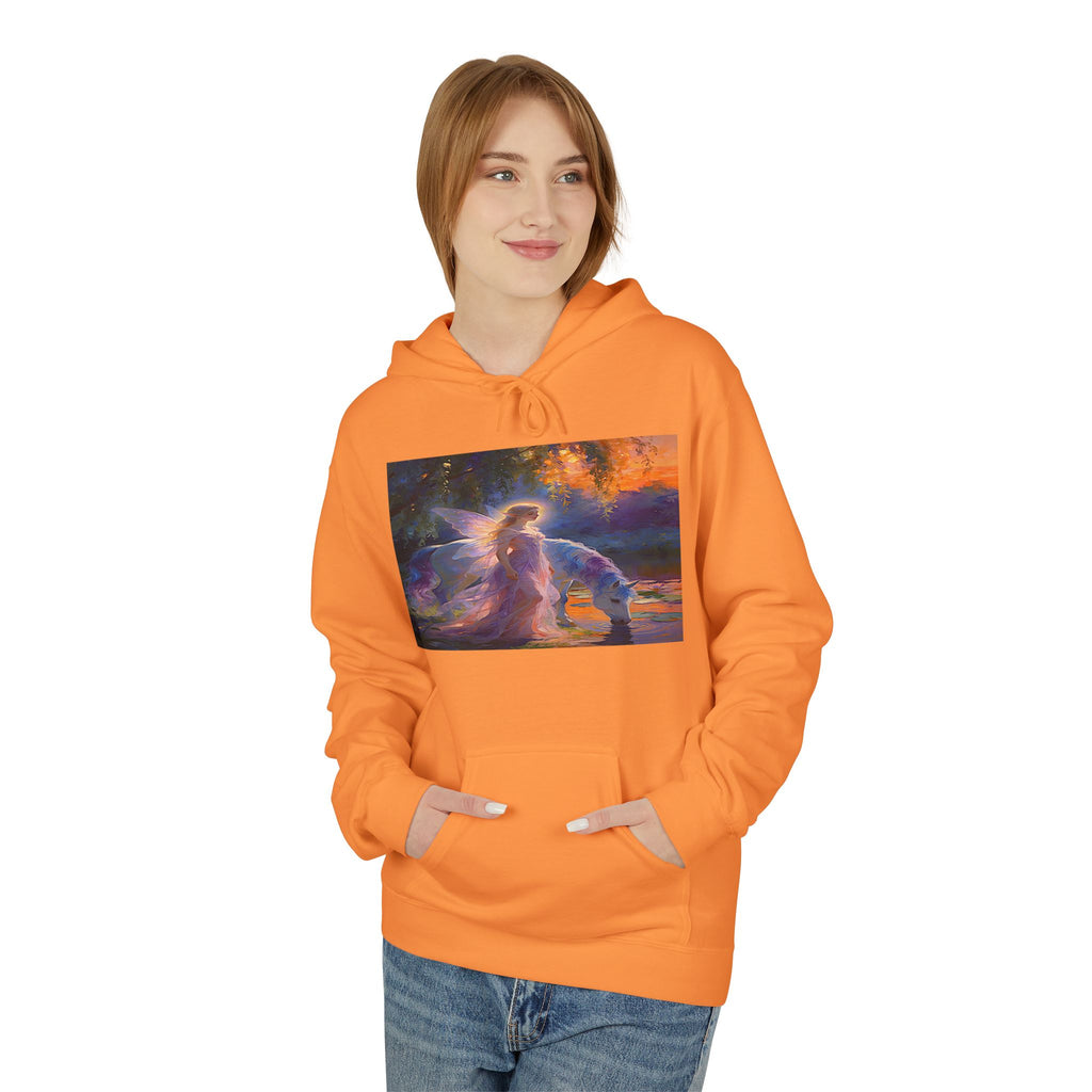 Unicorn Fairy Cotton Hoodie — Cosmic Cat Art Pullover
