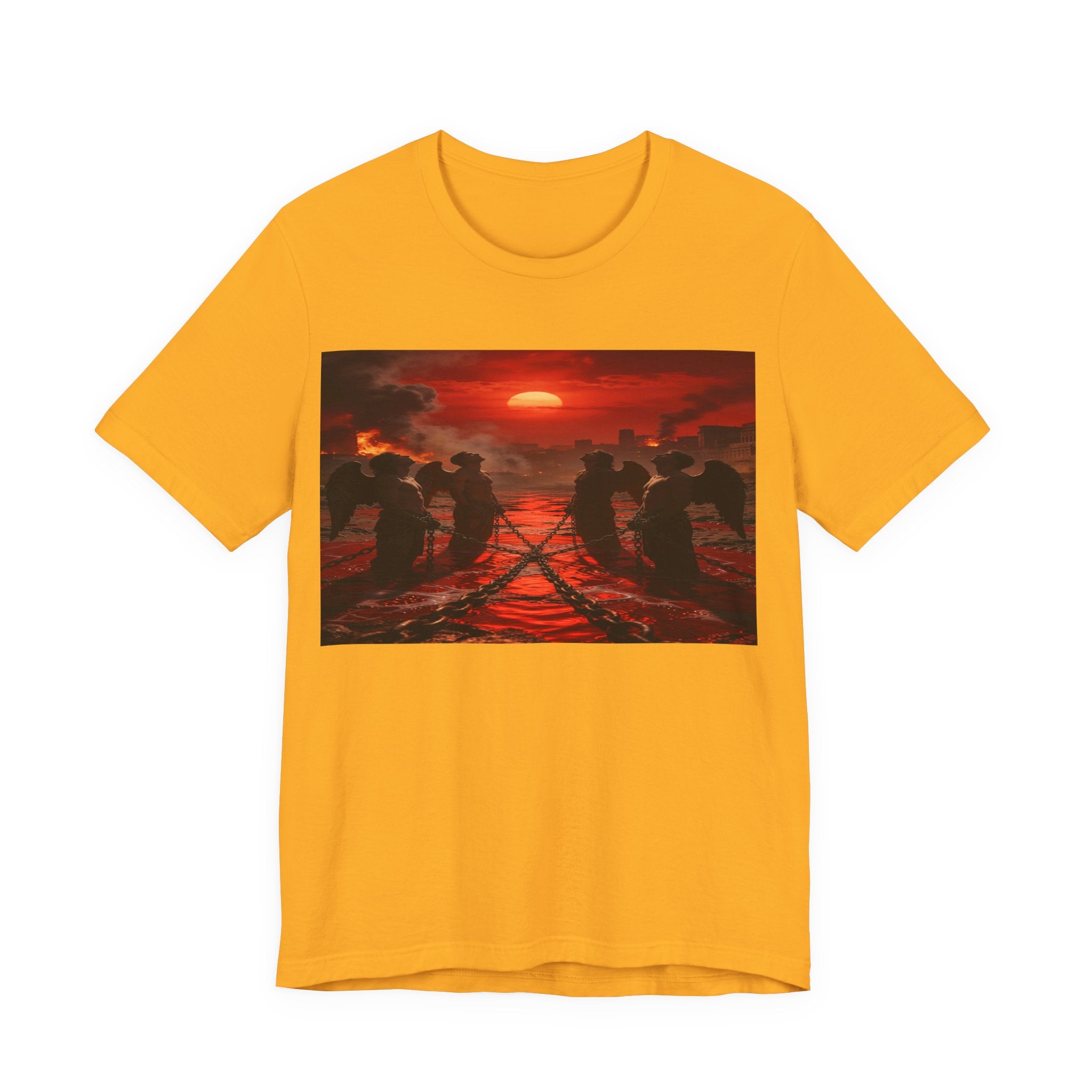 Angles Revelation 9 reveals four fallen angels bound in the Euphrates RiverShort Sleeve Tee