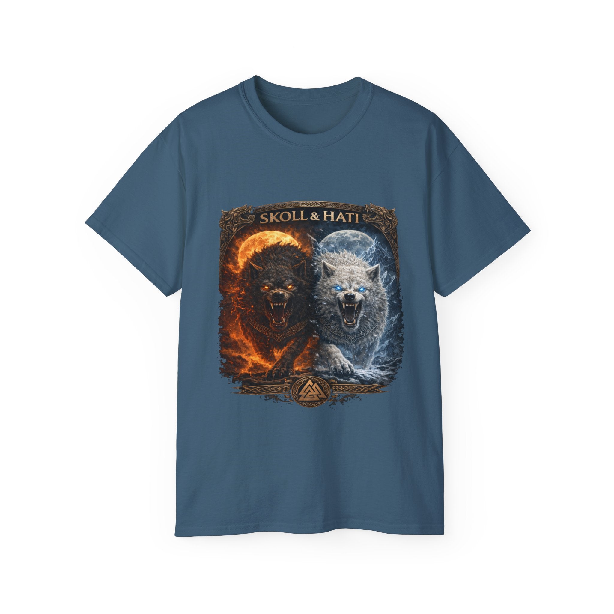 Skoll and Hati – The Wolves of the Sun and Moon Cotton T-Shirt