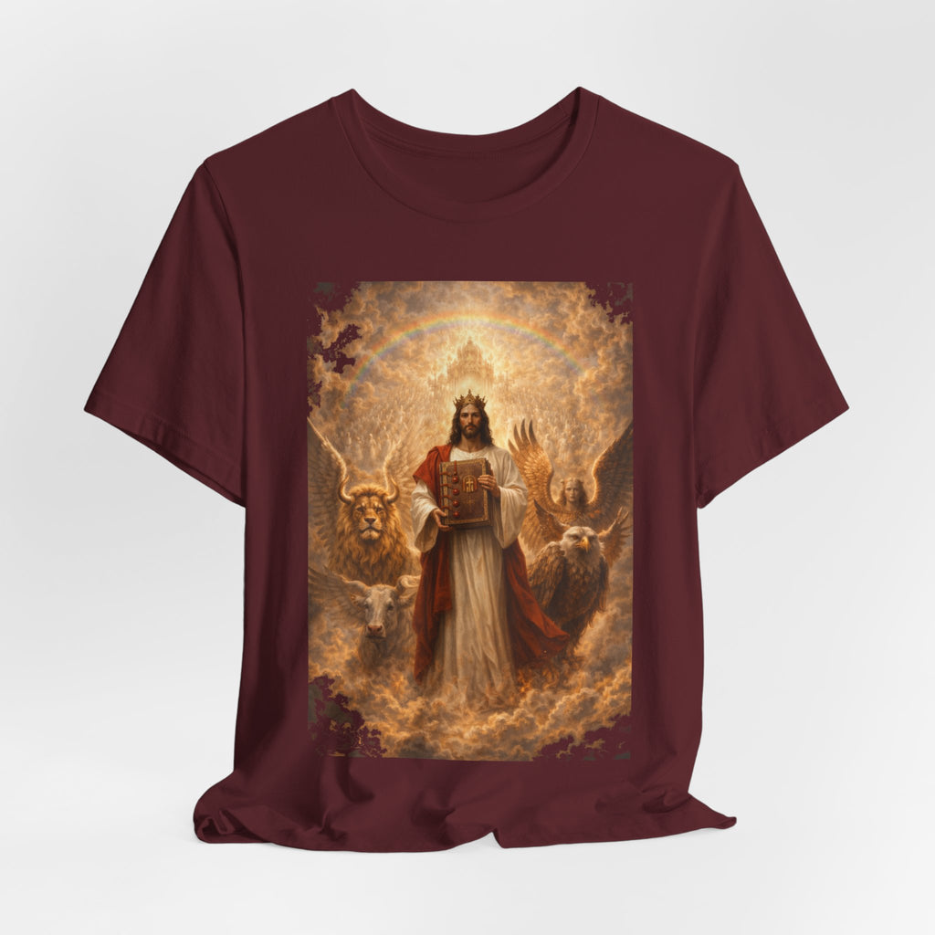 Jesus Christ The Lamb of God-Book of Judgment —  Religious T‑Shirt(Revelation 5:5-7)