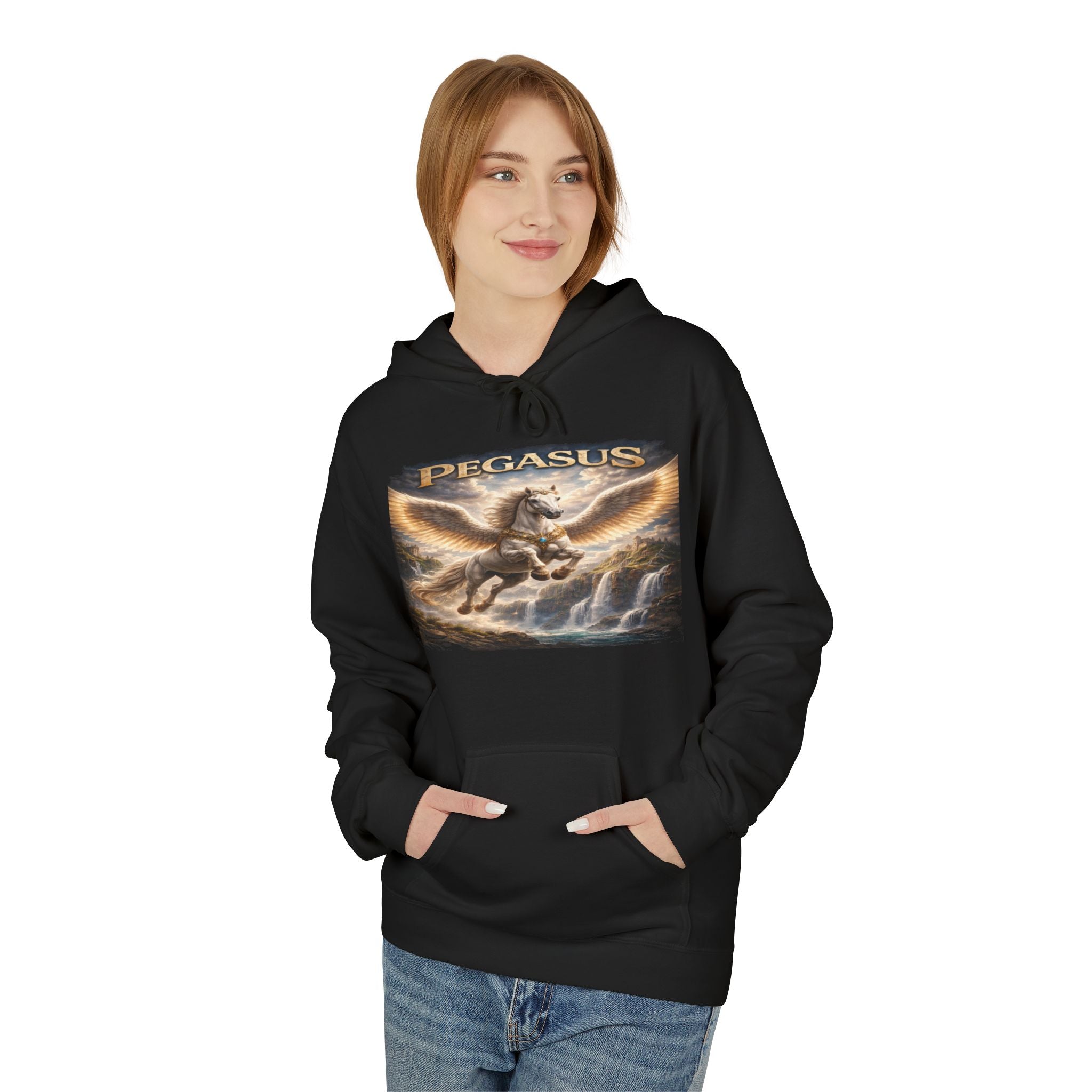 Pegasus Mythical Horse Hoodie — Vintage Winged Steed Graphic Sweatshirt