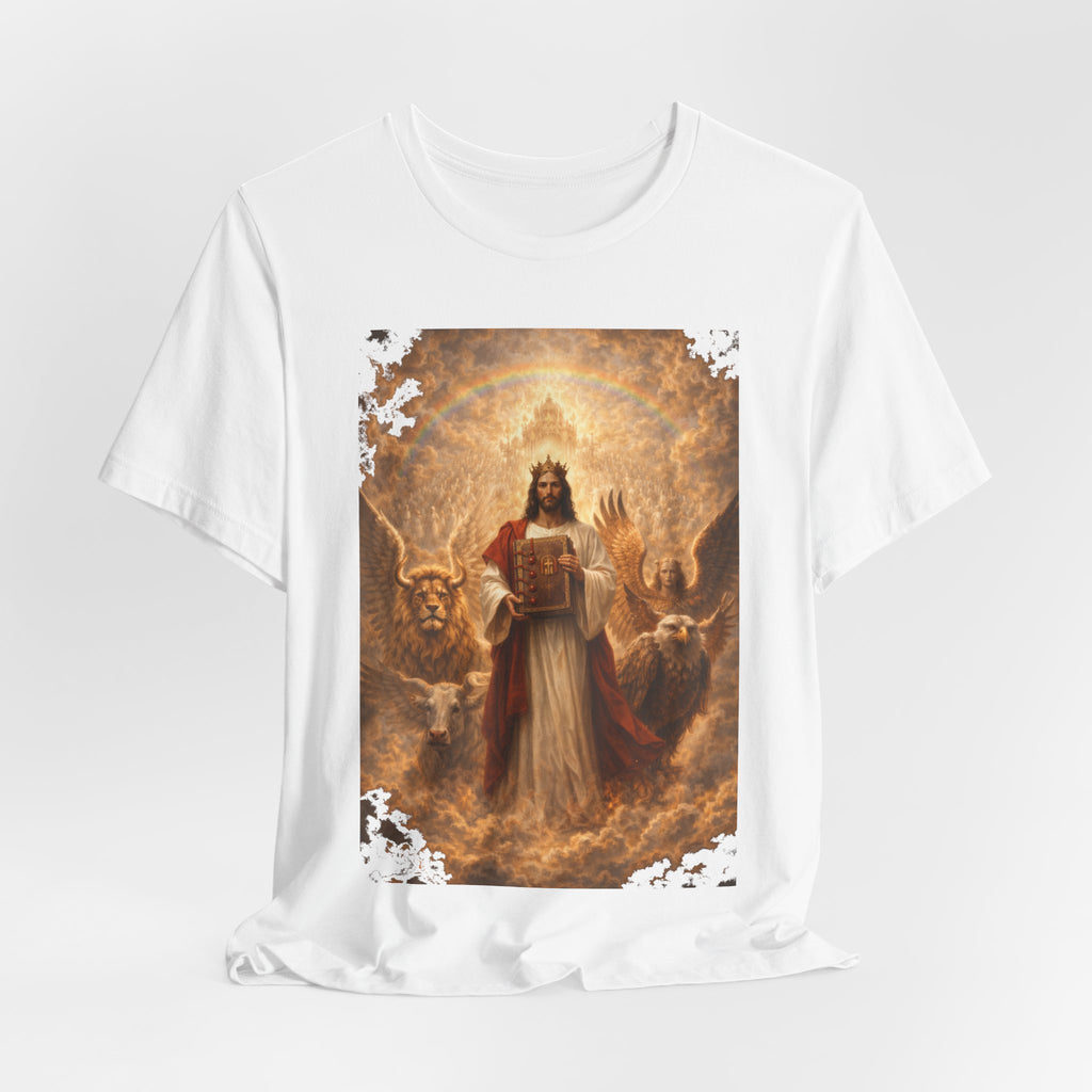 Jesus Christ The Lamb of God-Book of Judgment —  Religious T‑Shirt(Revelation 5:5-7)