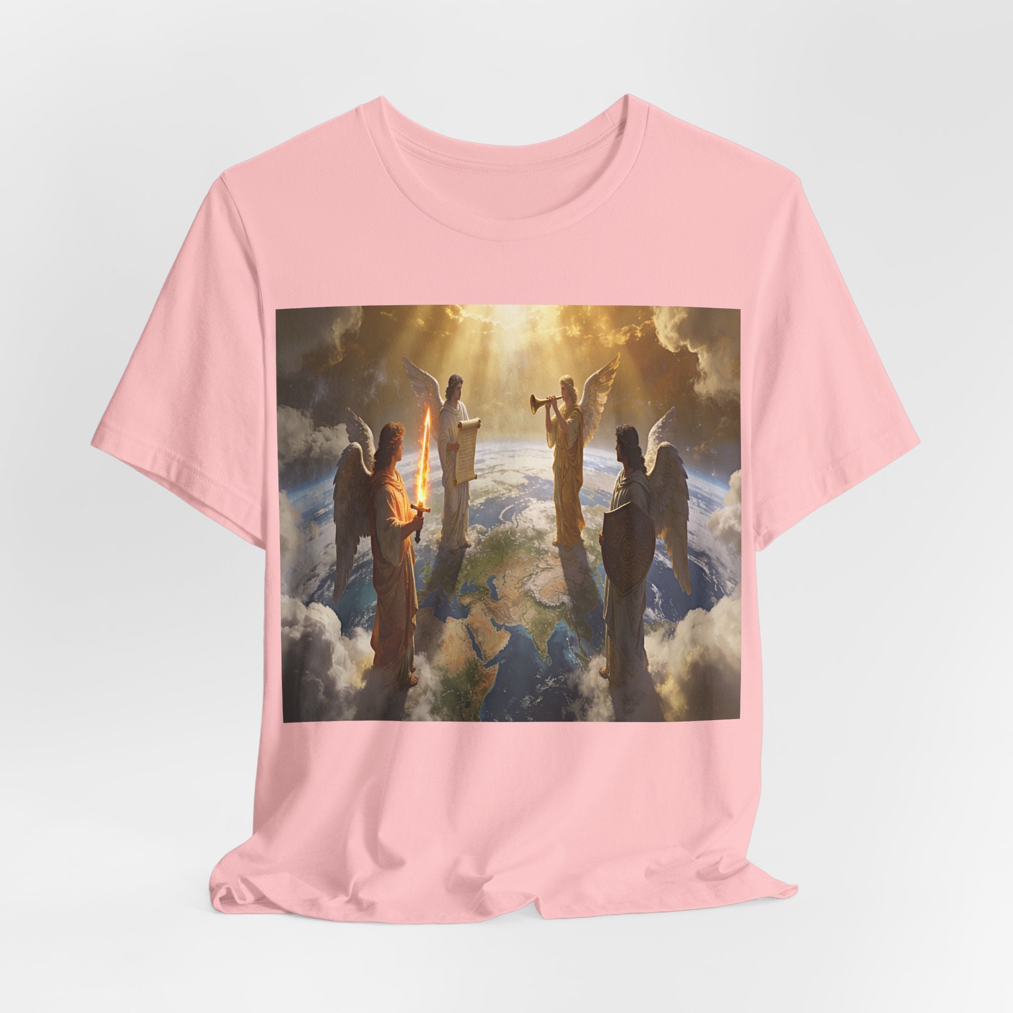 Christian Angel Choir T‑Shirt – Heavenly Worship Scene Tee Revelation 7:1-3
