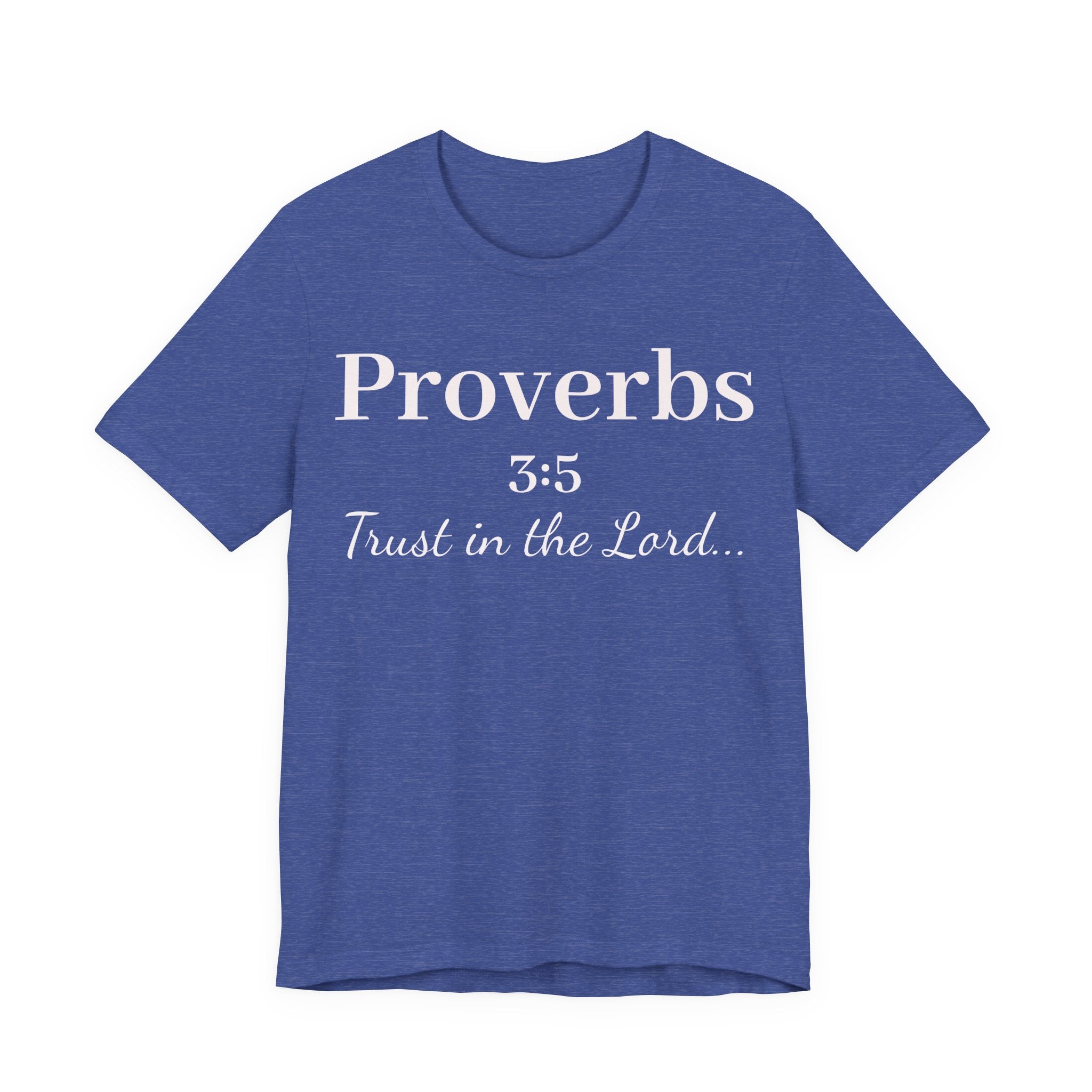 Proverbs 3:5 Tee — Minimal Christian Scripture Short Sleeve Shirt