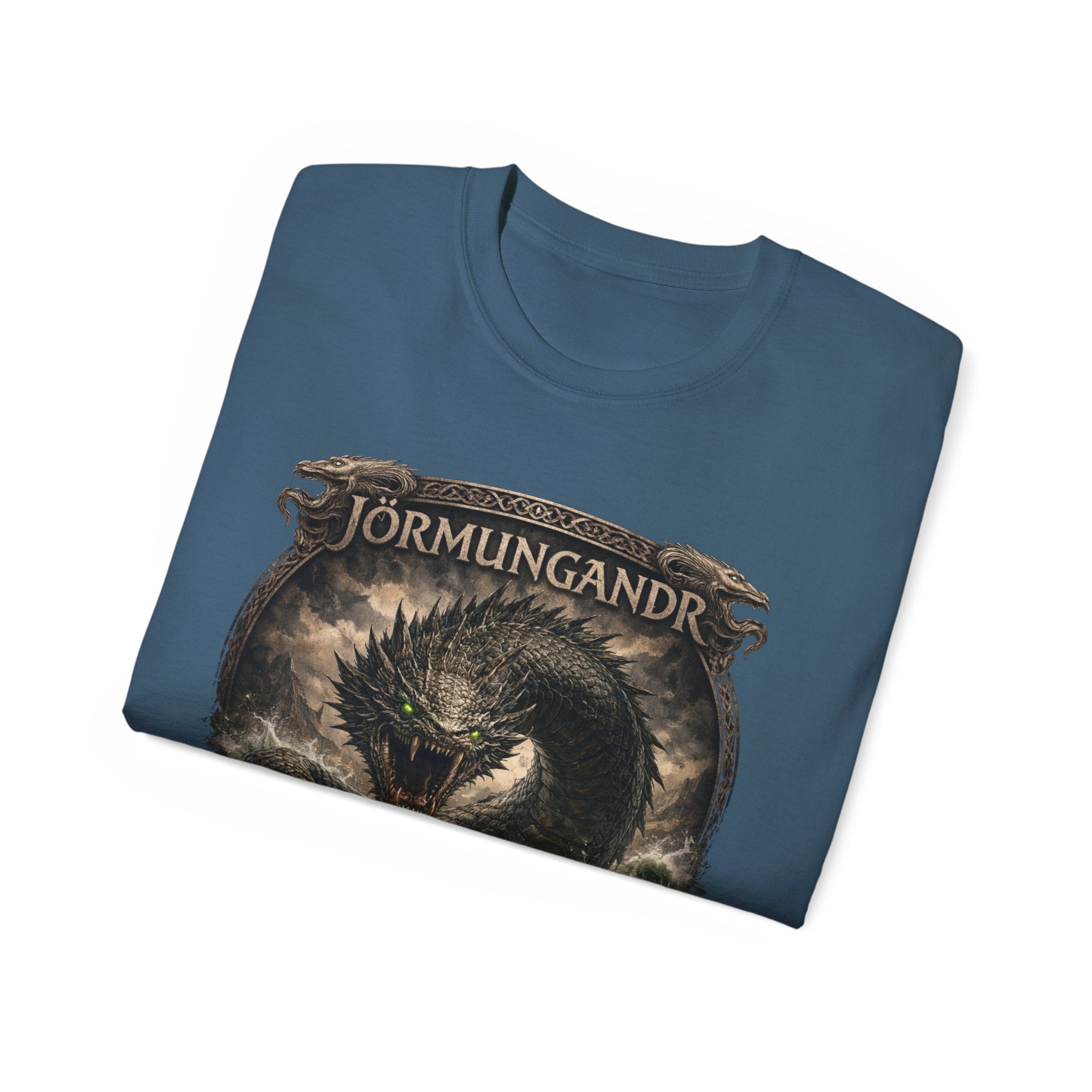 Jörmungandr Norse Mythology Cotton T-Shirt – Serpent of Midgard