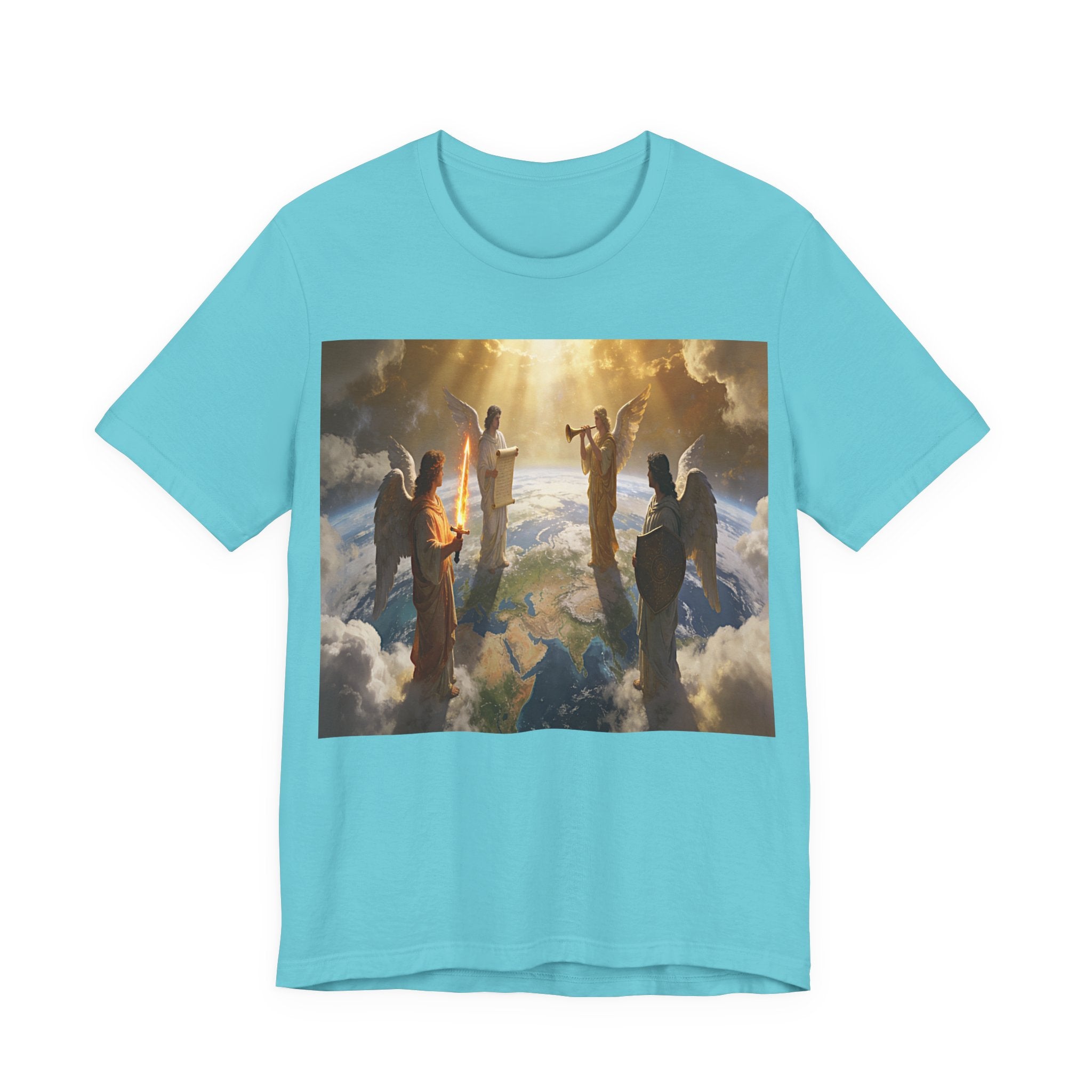 Christian Angel Choir T‑Shirt – Heavenly Worship Scene Tee Revelation 7:1-3