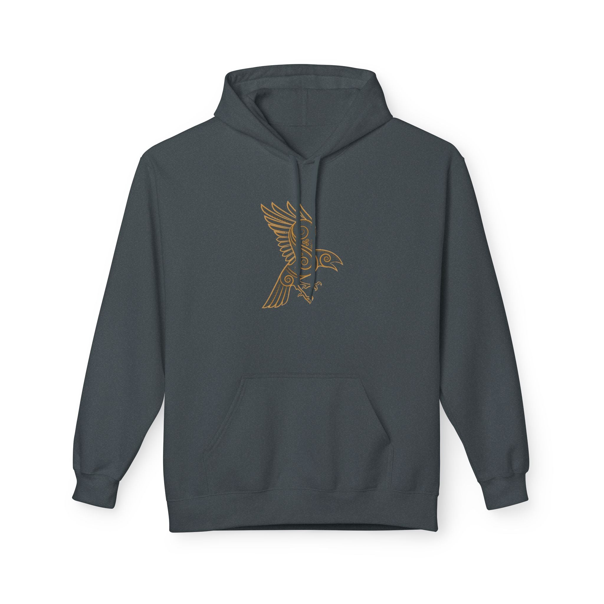 The Raven – Odin’s Messengers Viking Hoodie — Minimalist Line Art Bird
