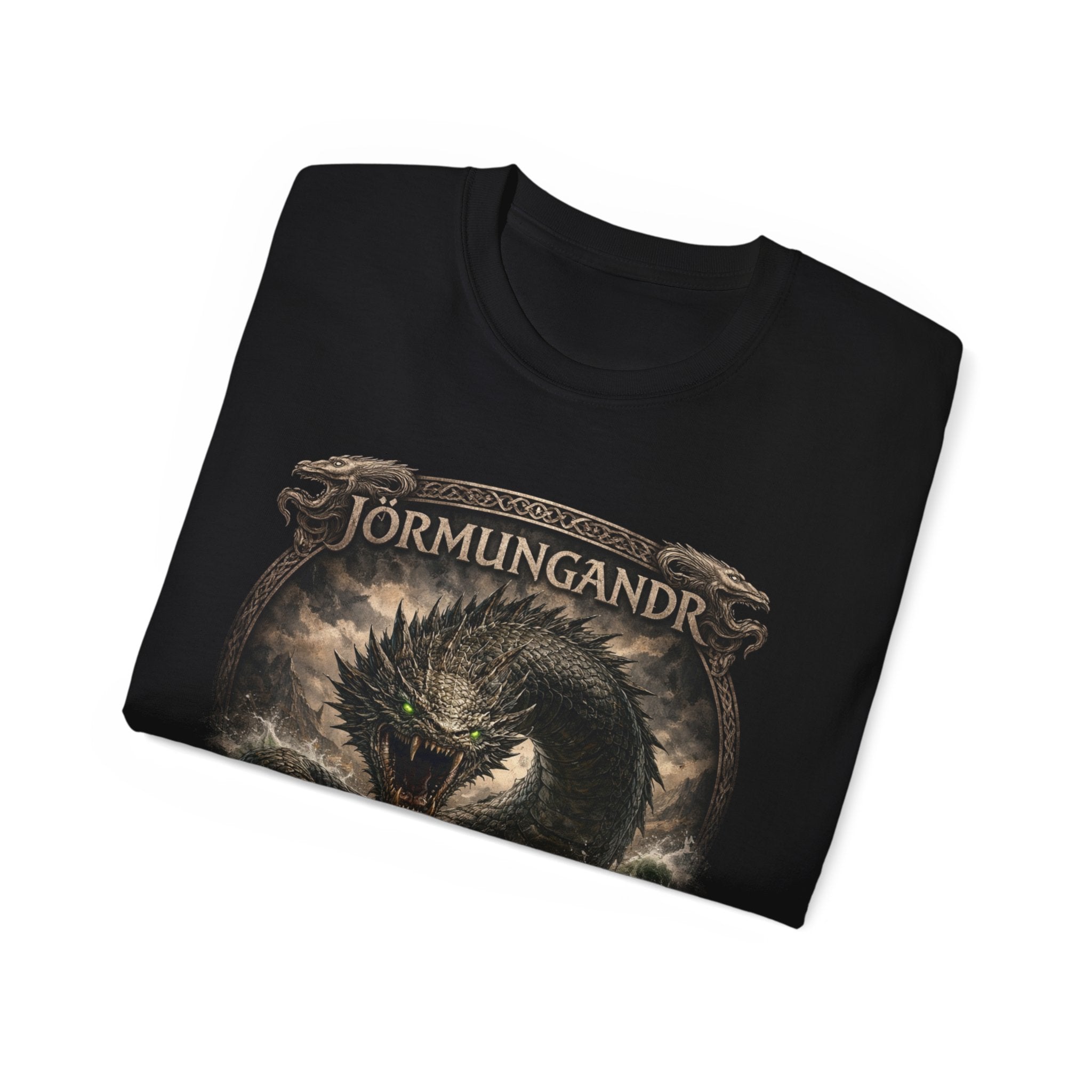 Jörmungandr Norse Mythology Cotton T-Shirt – Serpent of Midgard