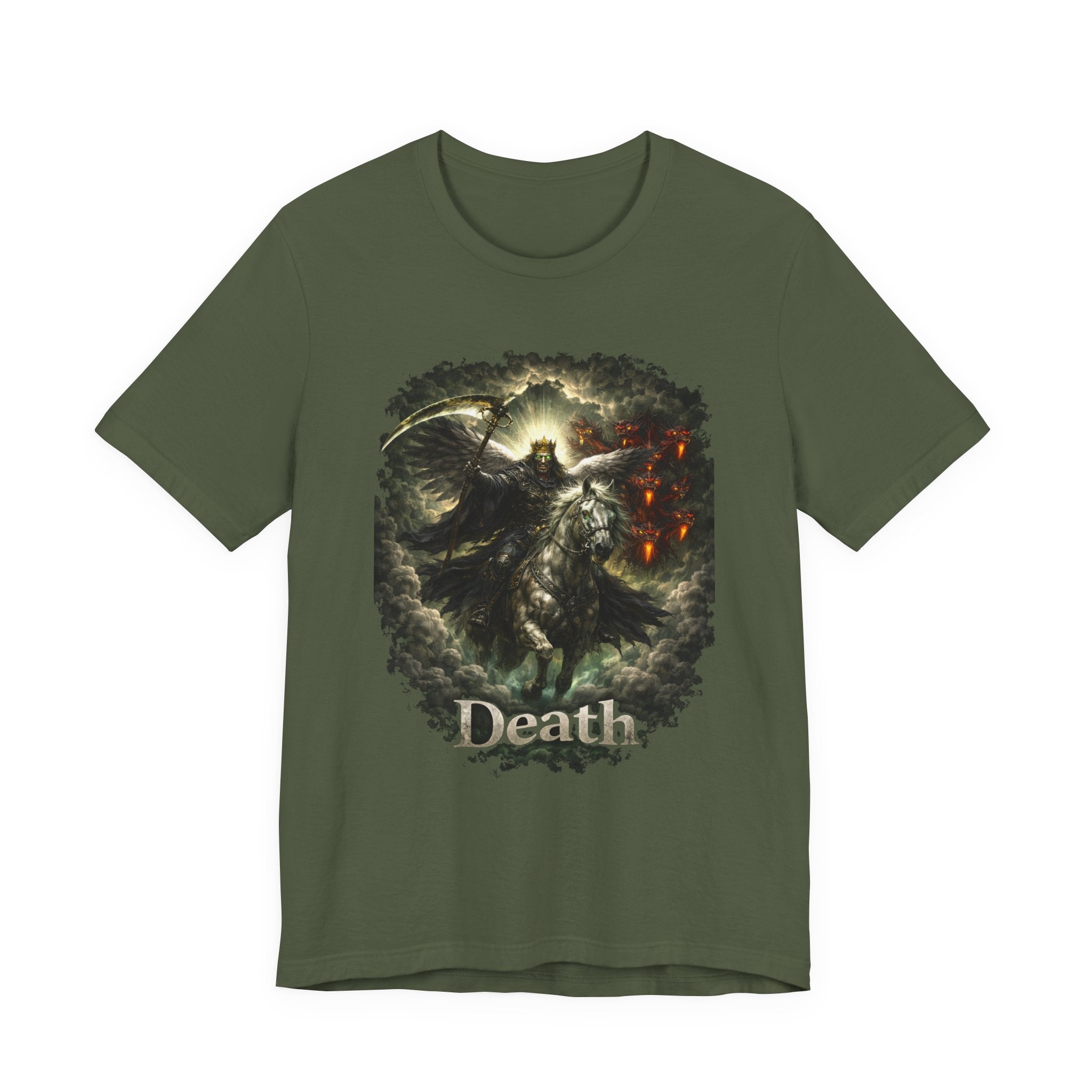 The black horse from Revelation 6:5-6 Angle of Death- Graphic Tee