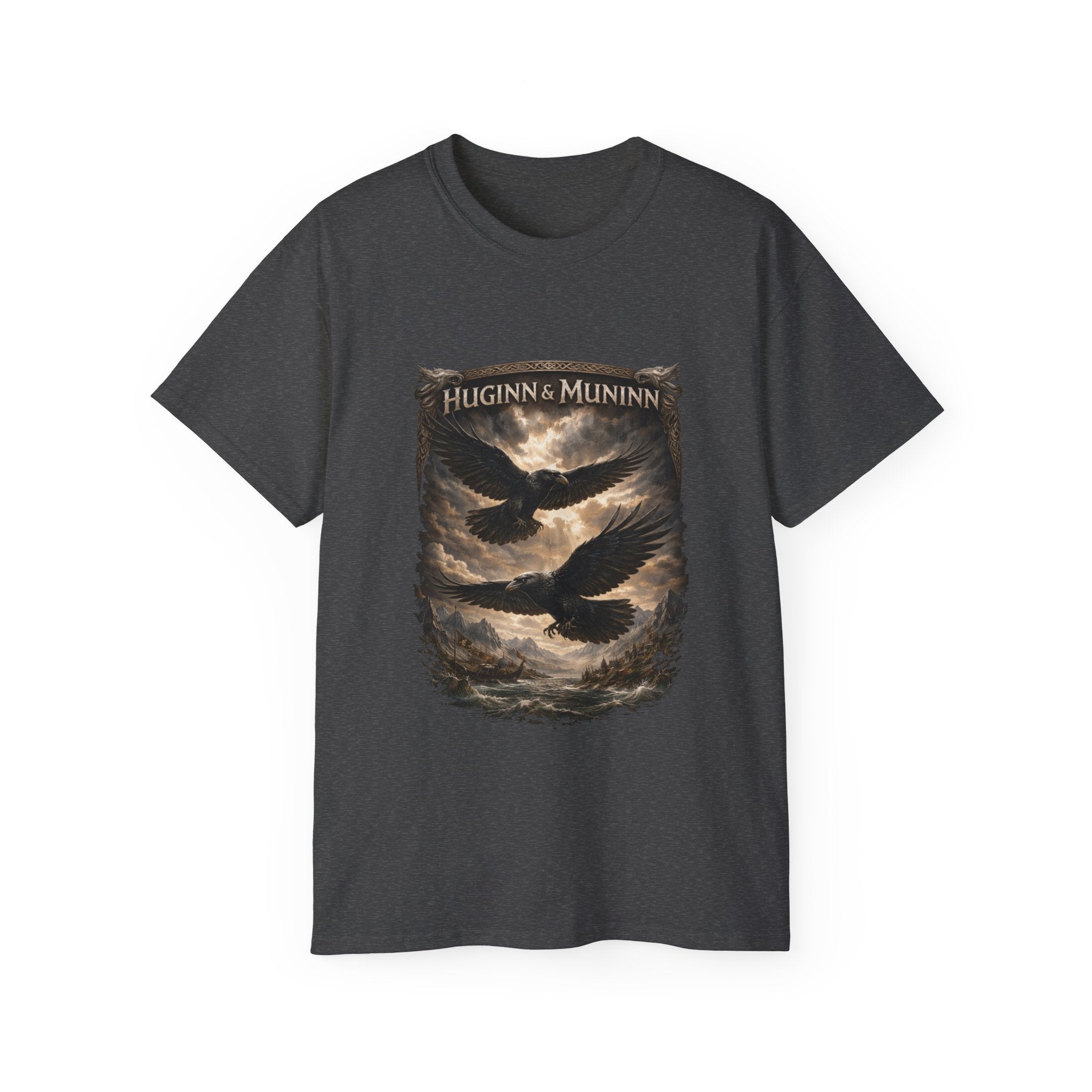 Huginn and Muninn,  are two ravens in Norse mythology who are helping spirits of the god Odin- Cotton Tee