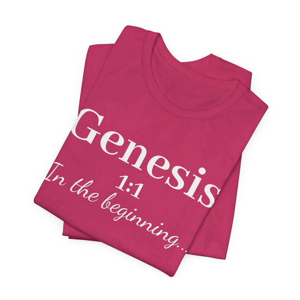 Biblical Genesis 1:1 T‑Shirt – "In the beginning..." Christian Scripture Tee