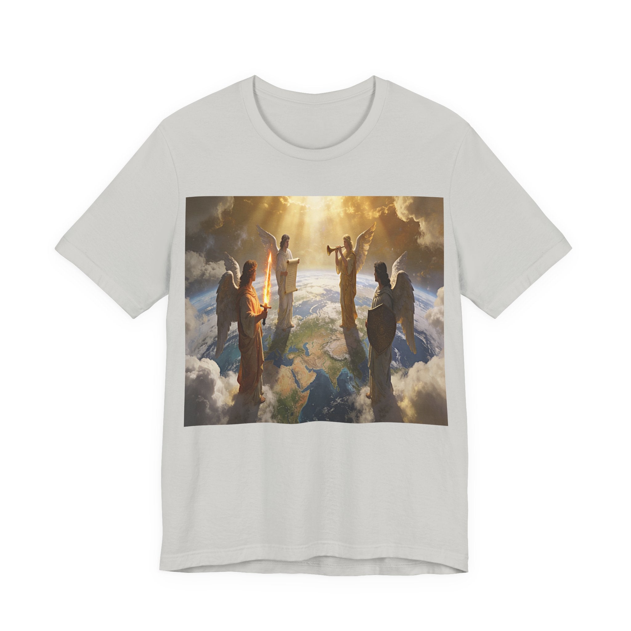 Christian Angel Choir T‑Shirt – Heavenly Worship Scene Tee Revelation 7:1-3